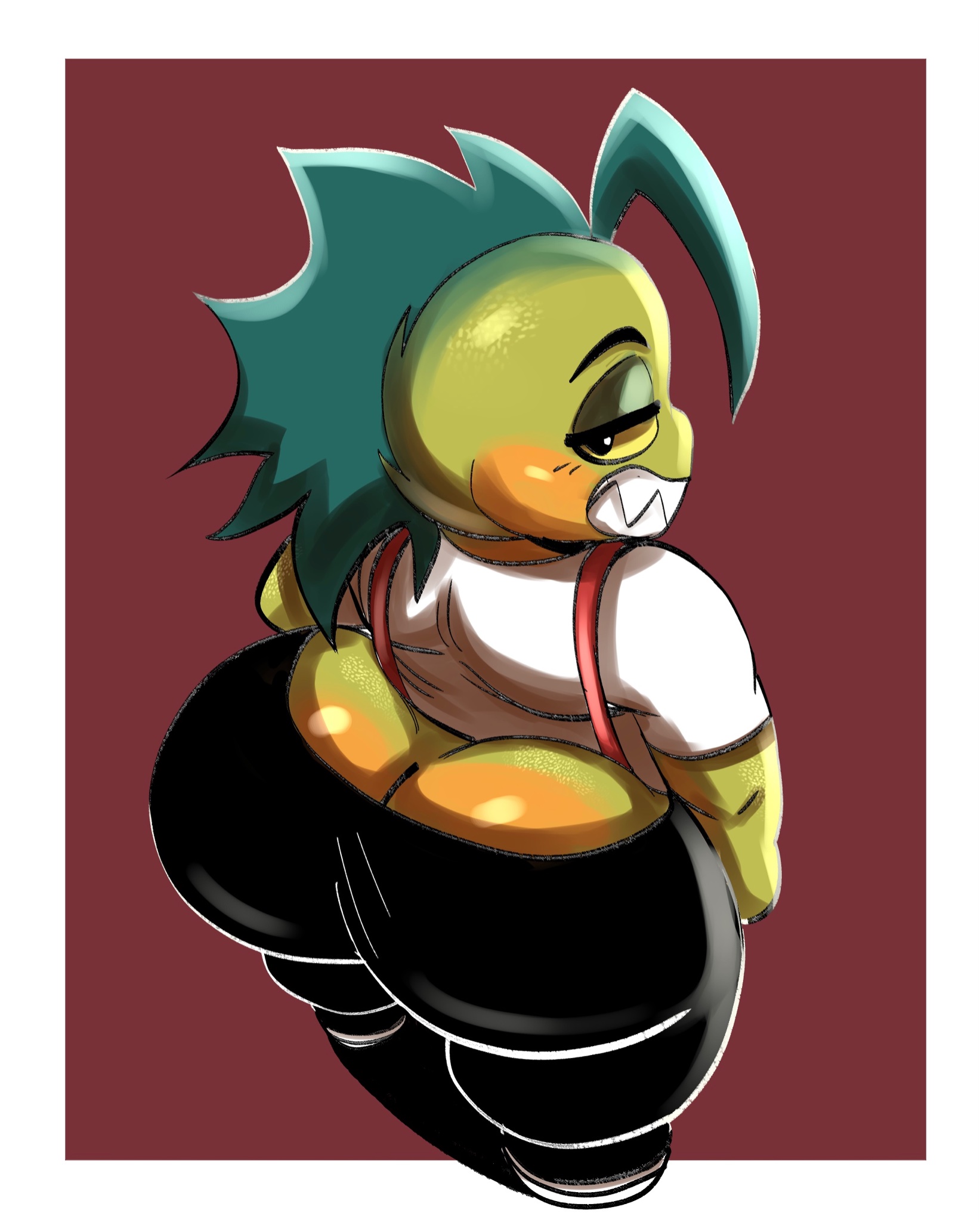 1boy, anthro, ass, ass cleavage, ass crack, big ass, bubble ass, bubble butt, butt crack, clothing, furry, huge ass, looking at viewer, looking back, male, male only, mr. piranha (the bad guys), nathanatwar, smile, solo, tagme, the bad guys, thick thighs, whateverdoes, wide hips
