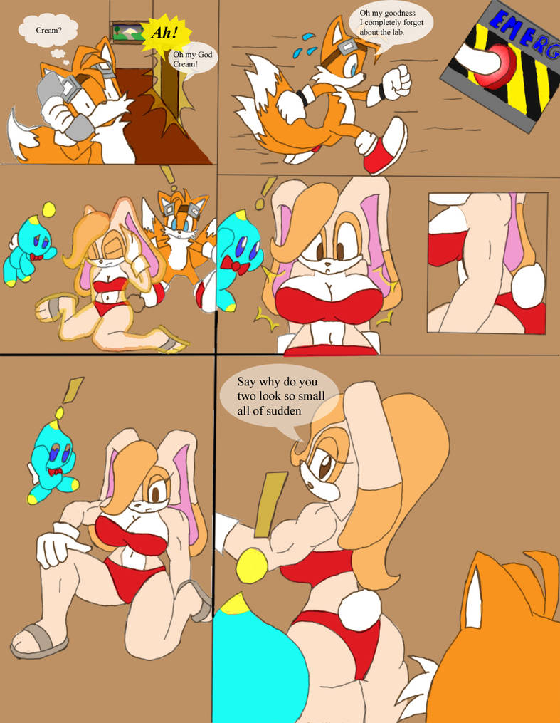 breast_expansion comic cream_the_rabbit giantess mobian_(species) redsaber sega sonic_(series) sonic_the_hedgehog_(series) tails