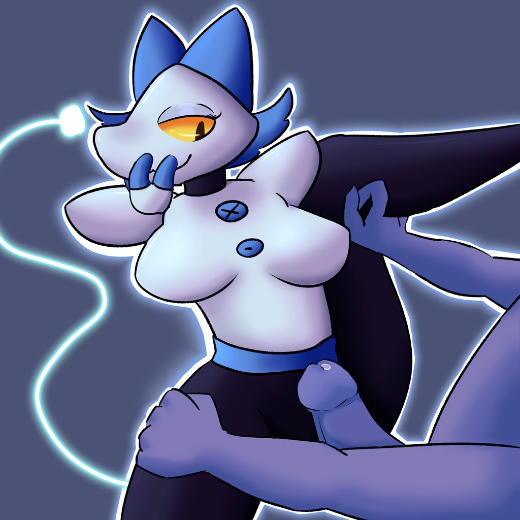 big_breasts cat_ears deltarune deltarune_chapter_2 electrical_plug_tail fanart furry medium_breasts penis tasque_manager_(deltarune)