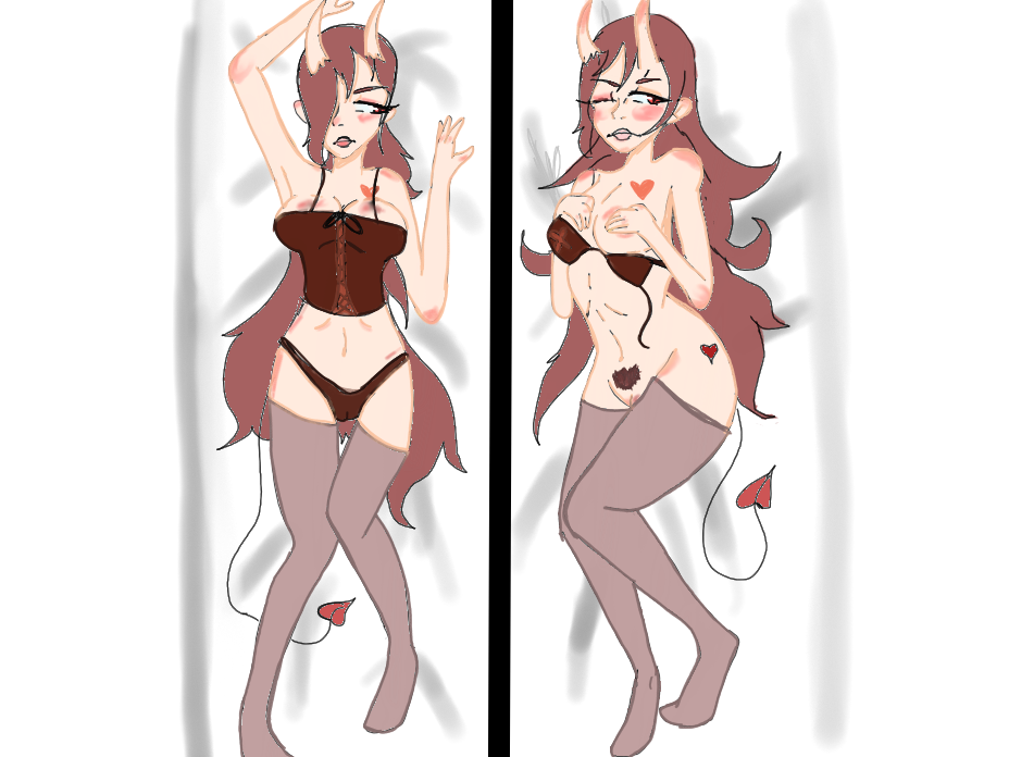 body_pillow_design demon_girl lexi red_eyes red_hair