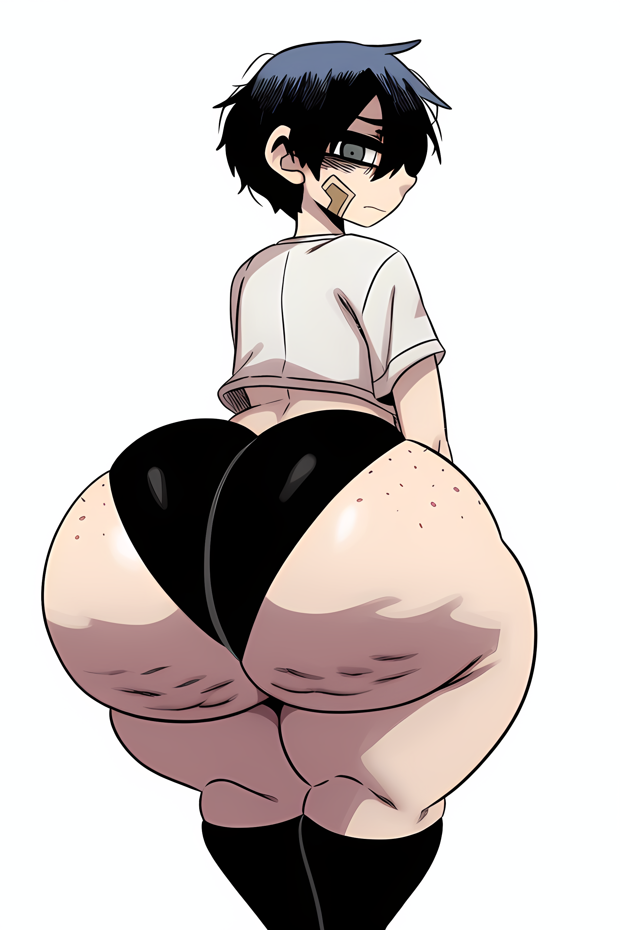 1boy, 1femboy, ai, ai generated, big ass, big ass (male), big butt, cellulite, femboy, huge ass, huge butt, kiwispinda, lee hoon, male, male only, pale-skinned male, solo, solo focus, solo male, suicide boy, wide hips, yellowskittlezz