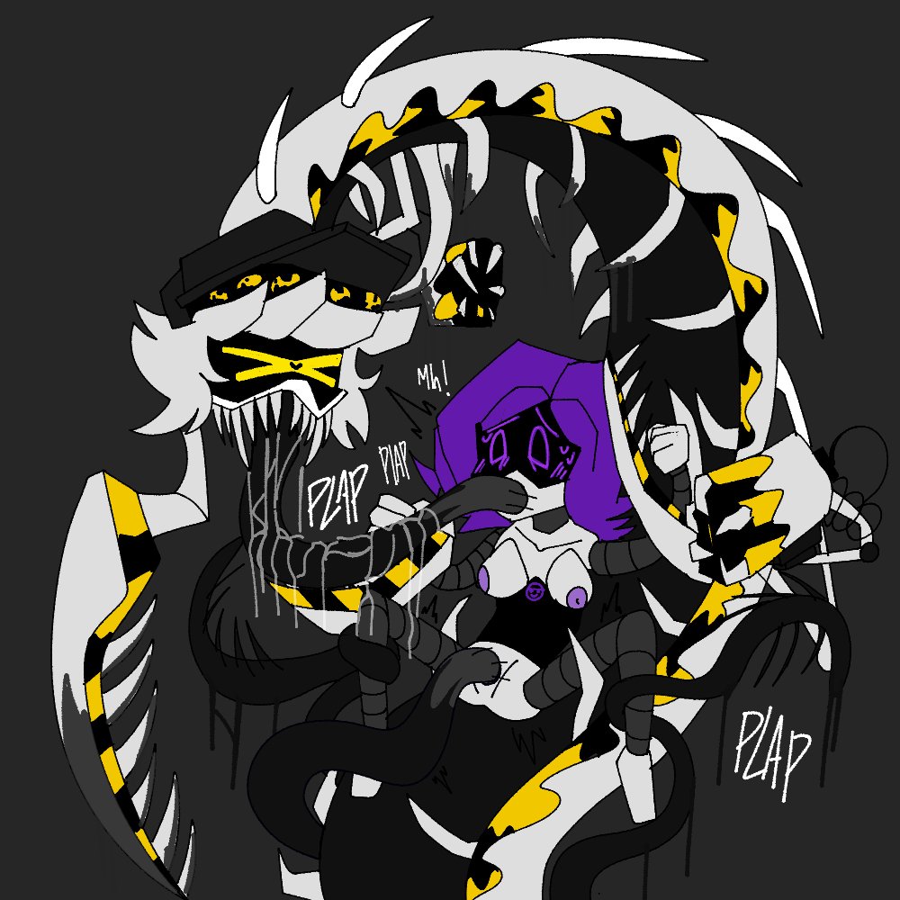1boy, 1girls, 2d, breasts, centipede, female, glitch productions, humanoid, humanoid female, male, murder drones, n (murder drones), nude, nude female, oral, purple eyes, purple hair, pussy, robot, robot boy, robot girl, robot humanoid, screen face, sex, short hair, tagme, tentacle, tentacle sex, uzi (murder drones), vaginal penetration, vicious fiend, white hair, yellow eyes