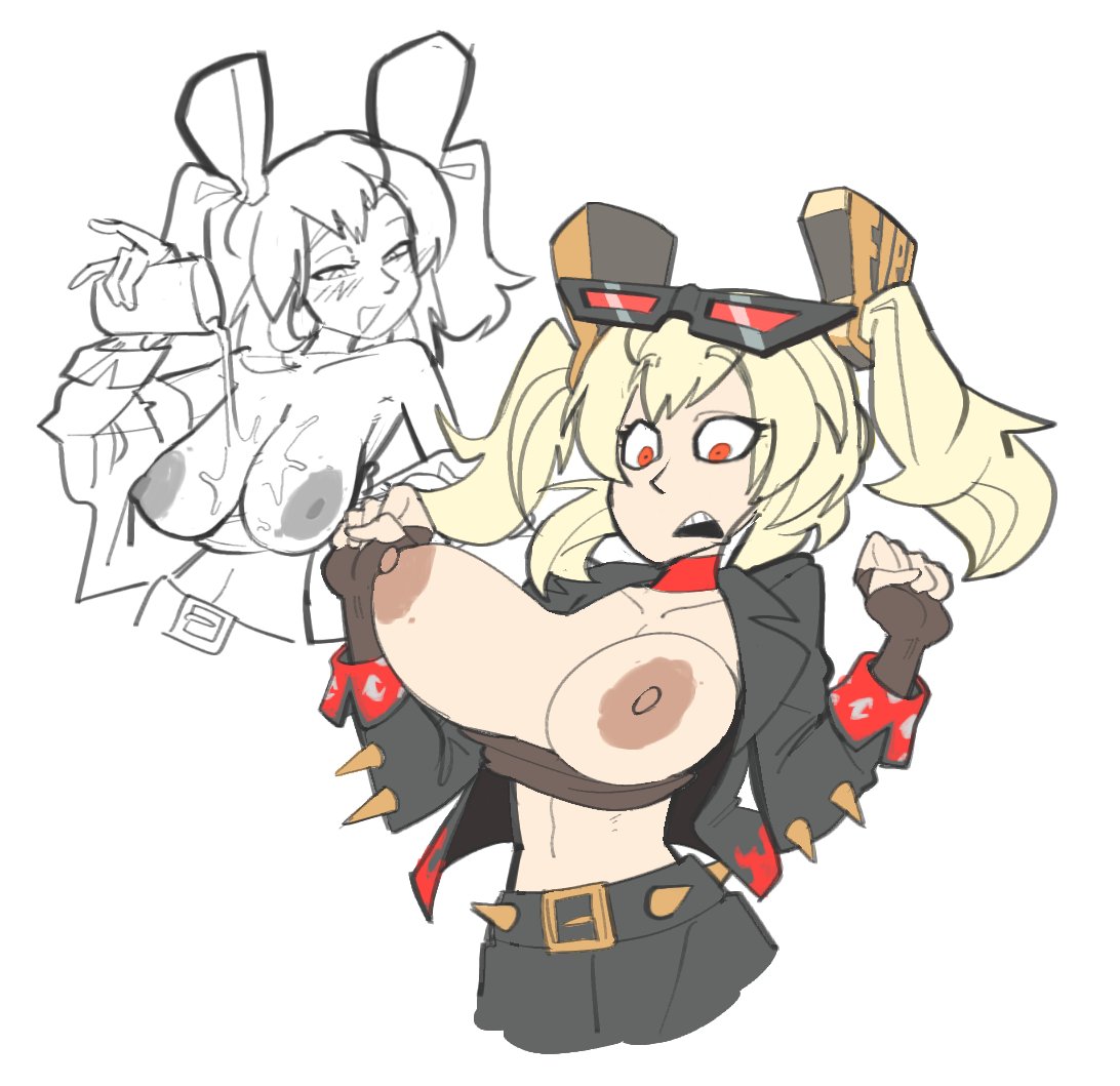 areolae, breasts, burnice white, female, lewdmcgill, shocked, shocked expression, shocked eyes, shocked face, shocked female, shocked look, tagme, tits, tits bouncing, tits out, titties, twintails, zenless zone zero