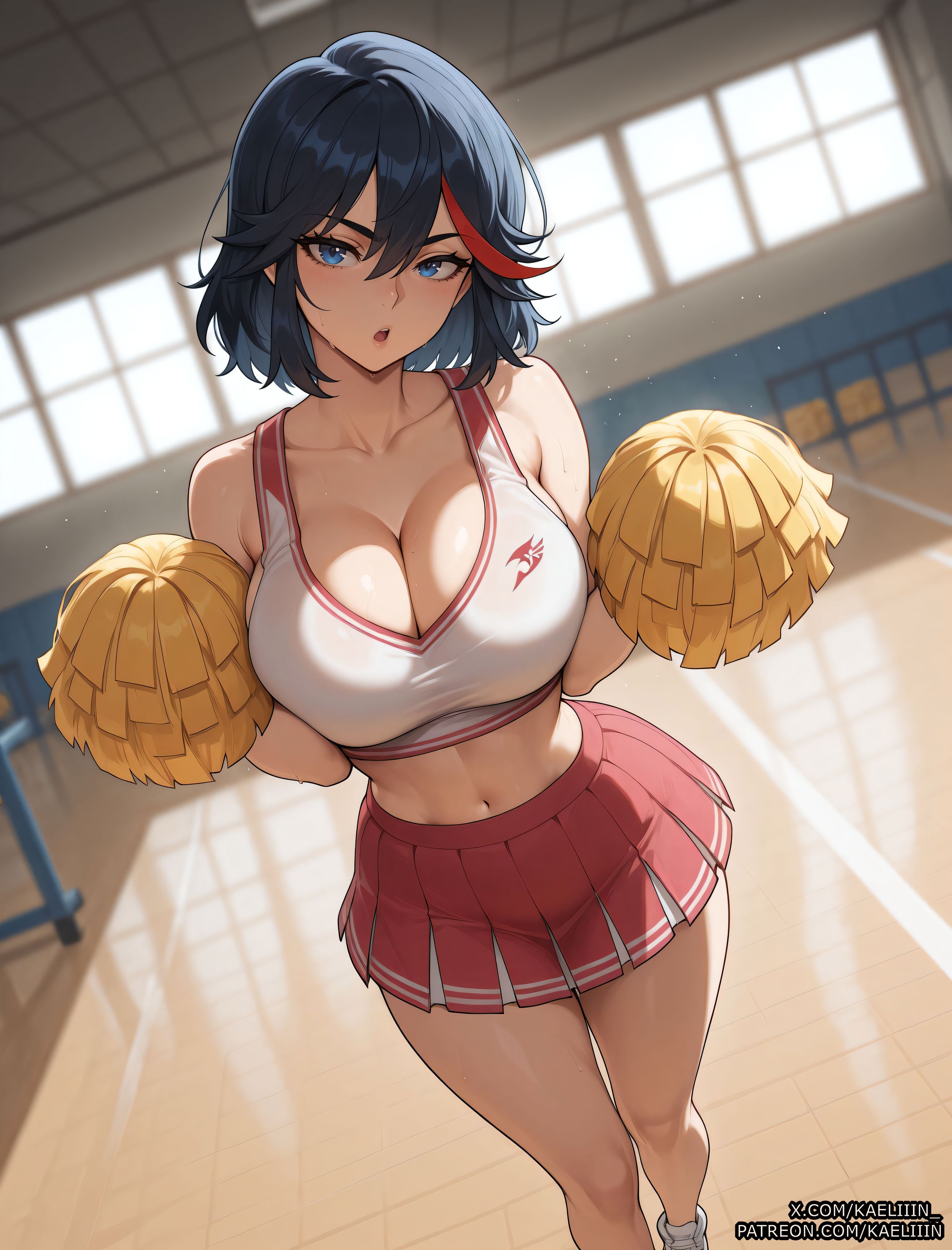 1girls, ai assisted, ai generated, anime, anime style, big ass, big breasts, blue hair, breasts, clitoris, curvaceous, curvaceous body, curvaceous female, curvaceous figure, female, female only, fit female, hourglass figure, huge ass, huge breasts, kaeliiin, kill la kill, matoi ryuuko, pussy, shiny, solo, two tone hair, uncensored, vagina, voluptuous, voluptuous female, waifu diffusion
