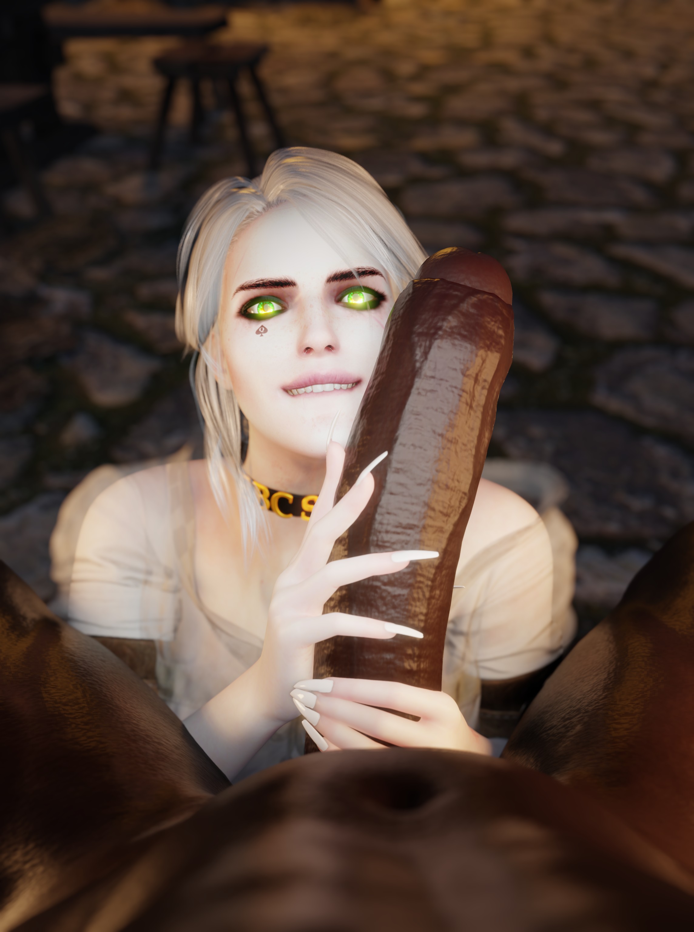 1boy, 1girls, 3d, abs, areolae, bbc choker, cd projekt red, ciri, clothed sex, clothing, dark skin, dark-skinned male, female, female penetrated, handjob, huge cock, interracial, light skin, light-skinned female, long fingernails, looking at viewer, male, male penetrating female, missionary, missionary position, naked, naked female, navel piercing, notgood3d, nude, nude female, outdoors, pale skin, pale-skinned female, penis, pov, pov male, pussy, queen of spades, sex, skinny, slut collar, sweating, sweaty, sword, tattoo, tattoo on face, the witcher (series)
