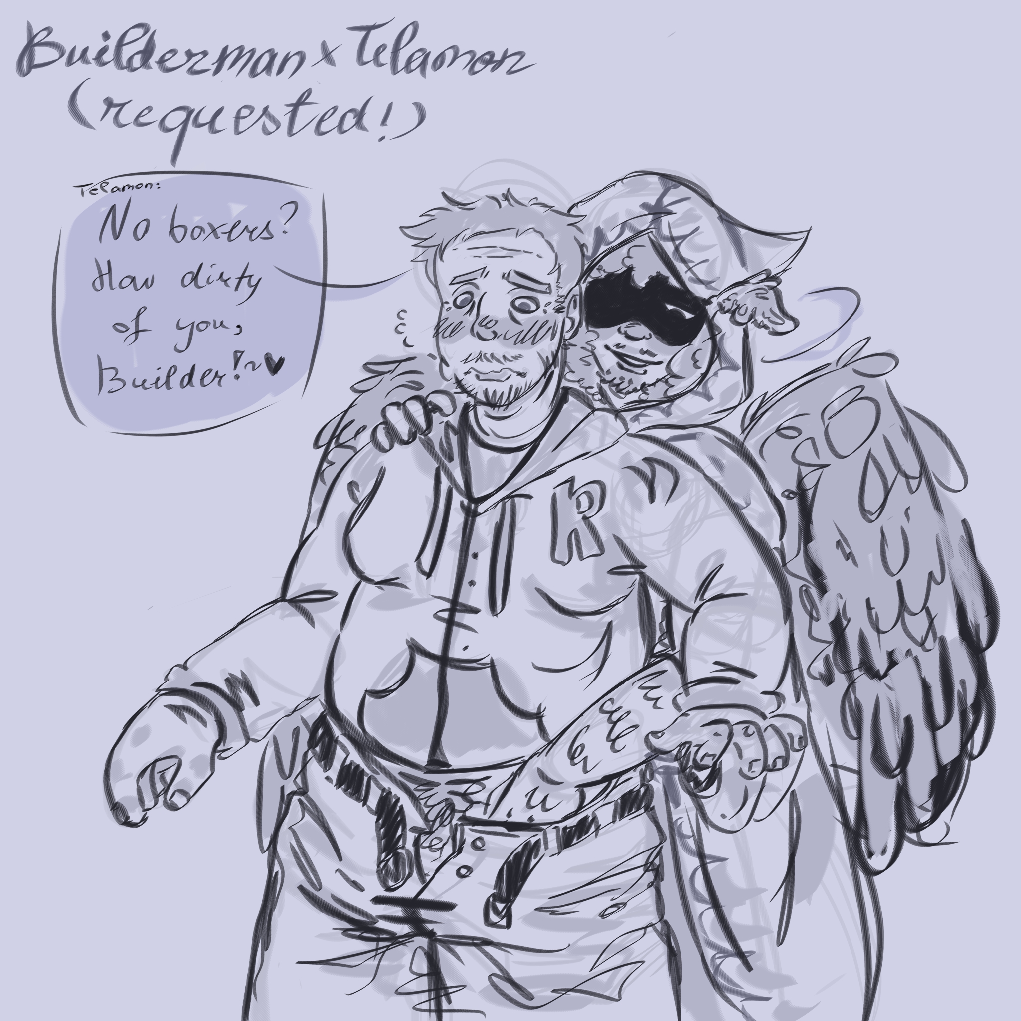 2boys, 7n7h4ckz, builderman (forsaken), clothed, clothed male, dialogue box, forsaken (roblox), gay, male, nervous face, no boxers, not colored, roblox, roblox admins, roblox game, robloxian, shedletsky (forsaken), sketch, suggestive, tagme, teasing, telamon, unbuckled belt, unzipped pants