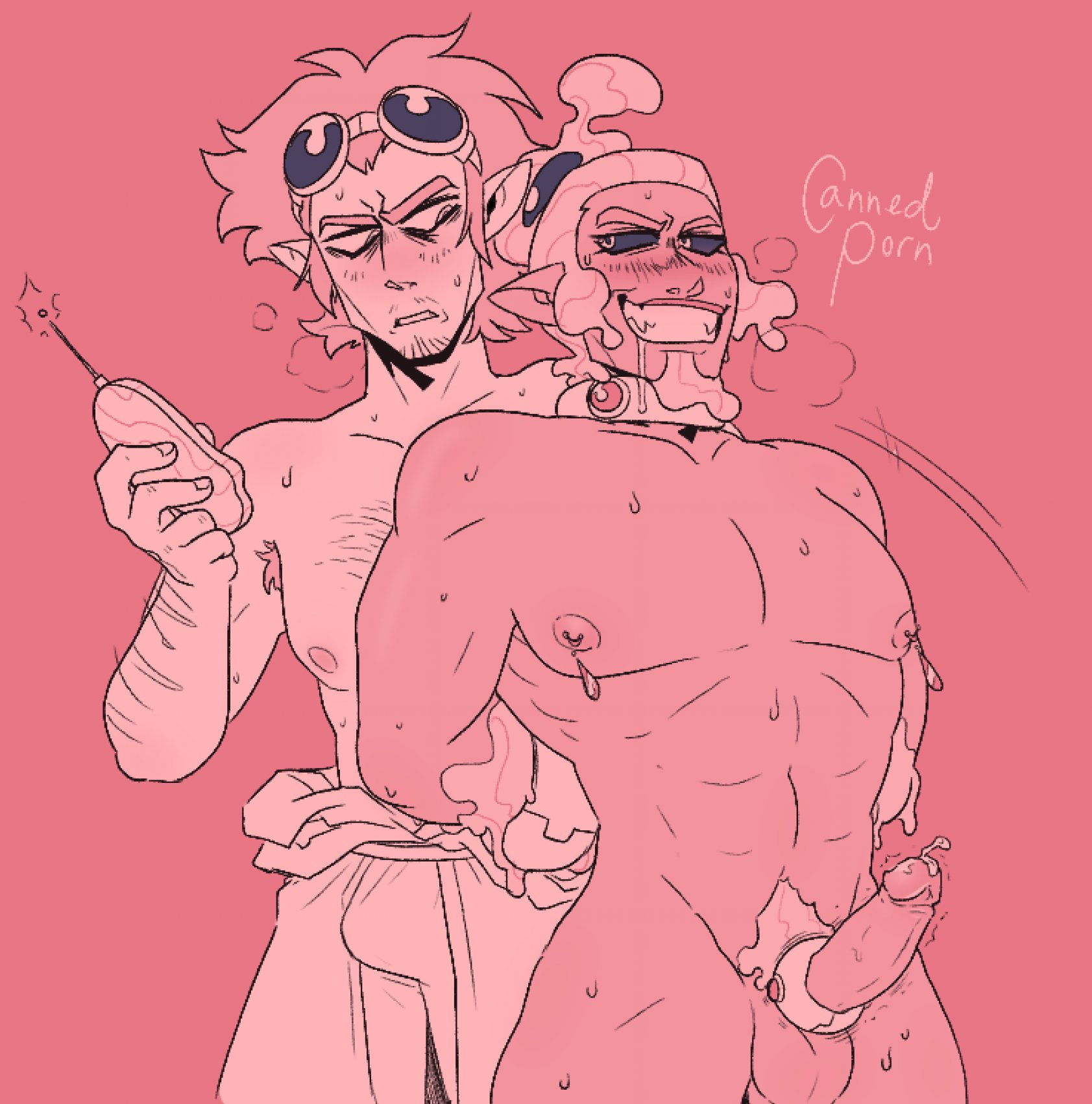 2boys, alador blight, balls, beard, big balls, big penis, black body, black skin, blue eyes, blush, blushing, brown hair, bulge, canned porn, cum, darius (the owl house), disney, disney channel, disney xd, erection, eyes closed, gay, glasses, goo, hairy arms, hairy penis, interracial, magic, male, male only, masturbation, muscular, muscular male, naked, nipples, penis, penis rub, pink, pointy ears, purple hair, remote control, saliva, shirtless, shirtless (male), smooth skin, sweat, sweatdrop, sweating, the owl house, white body, white skin, witch, yaoi