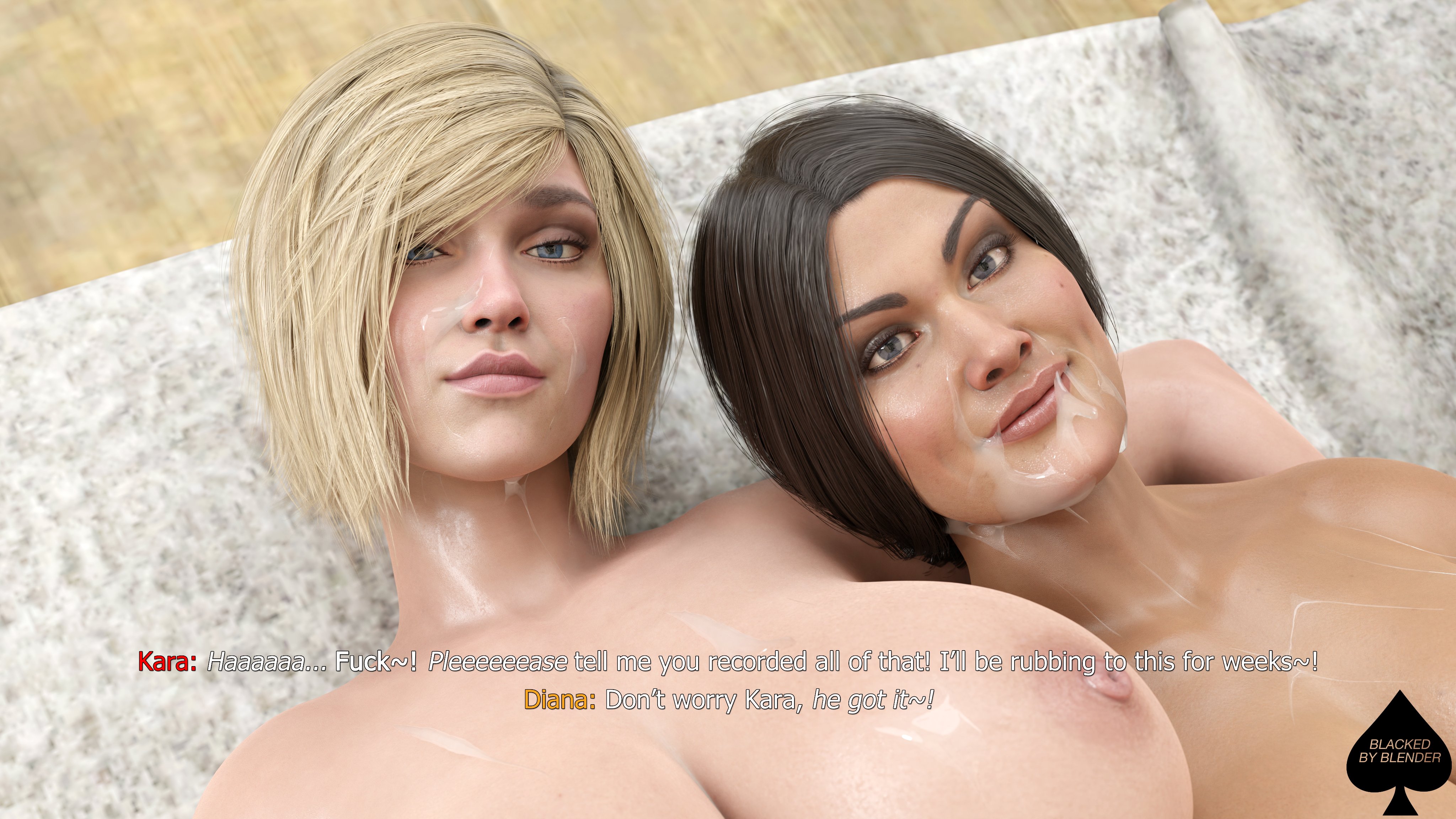1boy, 2girls, 3d, after sex, areolae, big breasts, black hair, blackedblender, blonde hair, breasts, busty, completely naked, completely nude, cum, dark skin, dark-skinned male, dc, dc comics, diana prince, diana's wonderful porn shoot, facial, female, female focus, hourglass figure, injustice 2, interracial, kara zor-l, karen starr, long hair, male, nipples, nude, nude female, olive skin, power girl, power girl (injustice), sex, short hair, superman (series), tagme, text, wide hips, wonder woman, wonder woman (injustice), wonder woman (series)