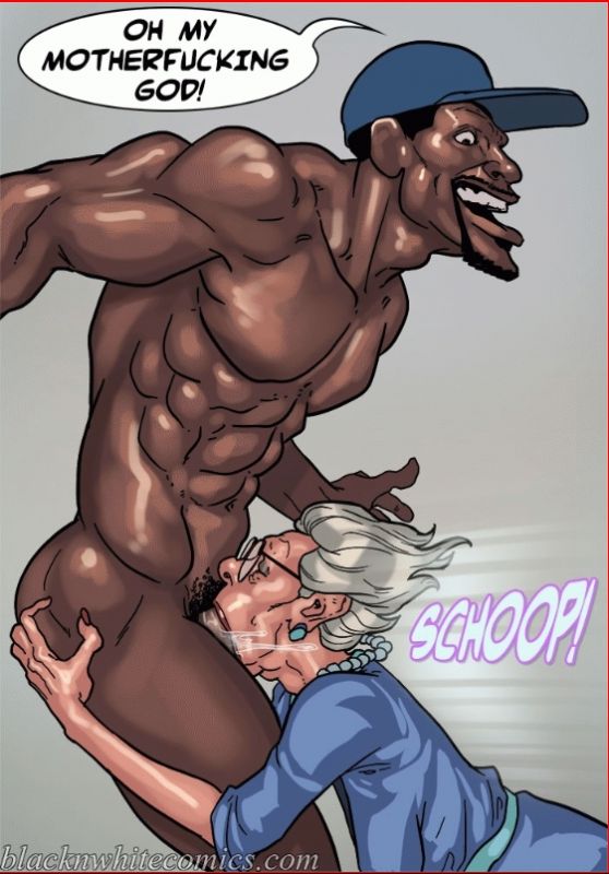 1boy 1boy1girl 1girls age_difference big_muscles big_penis black_hair blacknwhitecomics blue_dress blue_earrings blue_hat brown_skin cap condom_on_penis cum cum_in_mouth dark-skinned_male deepthroat english_text enthusiastic_consent exhibitionism female gilf grandmother gray_hair hat human human_only interracial light-skinned_female light_skin male male/female mature_female mrs._p_(bnw) muscular older_female open_mouth oral_sex pearl_necklace sagging_breasts speech_bubble straight text text_bubble wild_sex yair younger_male