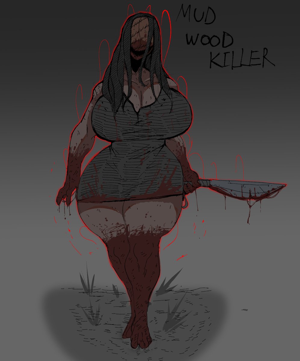 1girls, big breasts, black hair, blade, blood, blood stain, breasts, clavicle, cleavage, clothed, clothing, crazy female, creepy, energy, faceless female, feet, female, female focus, female only, grass, hourglass figure, huge breasts, imminent death, implied violence, leather, leather mask, legs together, machete, mask, masked female, mud, red arms, red legs, repomorame, scar, scars, scars on arm, scars on arms, scary, serial killer, short hair, thick thighs, this will end in death, weapon, wide hips