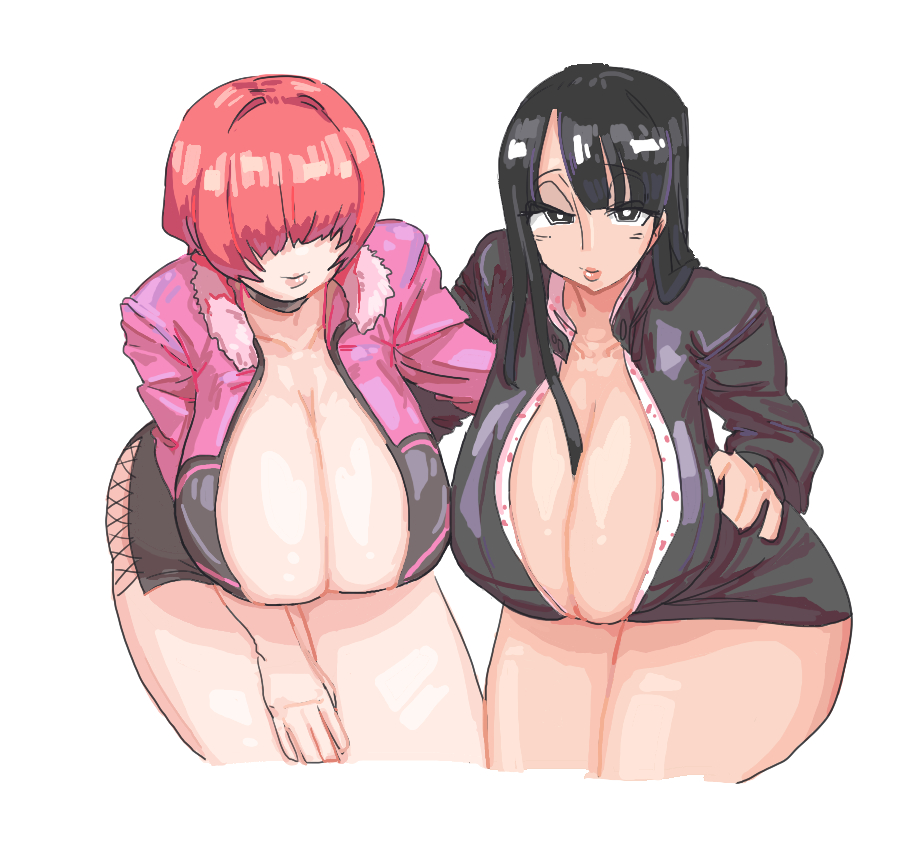 2girls ass bending_forward bending_over big_butt blazer bob_cut boob_window breasts business_suit cleavage crossover dress dress_lift dress_shirt eyes_covered female female_only hair_covering_eyes hair_over_eyes hand_on_hip hand_on_thigh huge_breasts king_of_fighters leather_minidress leebongchun looking_at_viewer multiple_girls nico_robin office_lady one_piece overflowing_breasts pencil_skirt pre-timeskip seductive seductive_look shermie_(kof) thick_thighs thighs water_7 weird_crossover