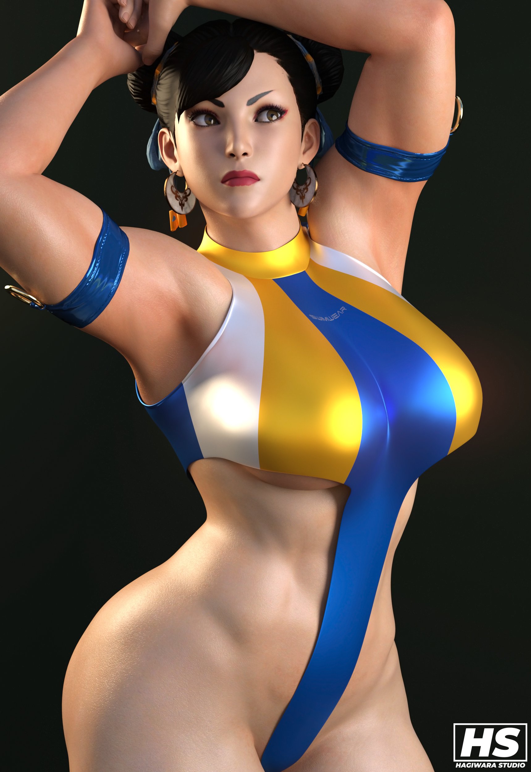 1girls, 3d, abs, big breasts, bikini, breasts, capcom, chun-li, female, female only, hagiwara studio, mature female, milf, muscular, muscular female, solo, solo female, street fighter, street fighter v, swimsuit, tagme, thick thighs