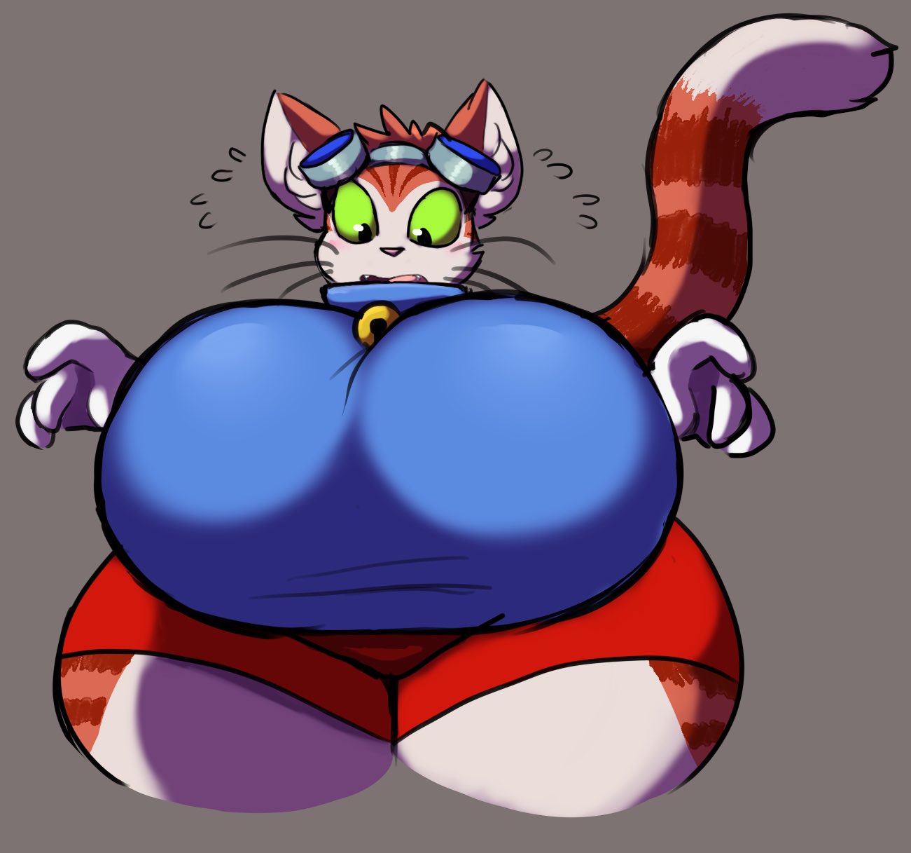 atsuinekowo big_breasts blinx blinx_the_time_sweeper breasts breasts_bigger_than_head female huge_breasts huge_thighs no_humans rule_63 tagme thighs_bigger_than_head wide_hips