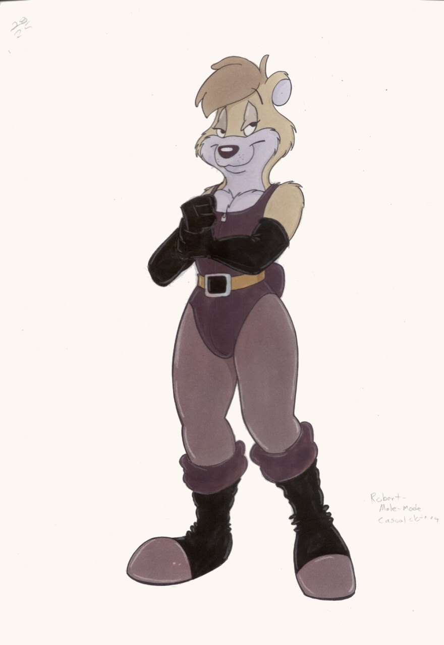 1990s 1992 1boy 20th_century anthro anthro_only crossdressing fur furry latex latex_gloves leotard male no_humans original original_character robert_bear rubber_boots sissy straight_hair traditional_media_(artwork) vawlkee