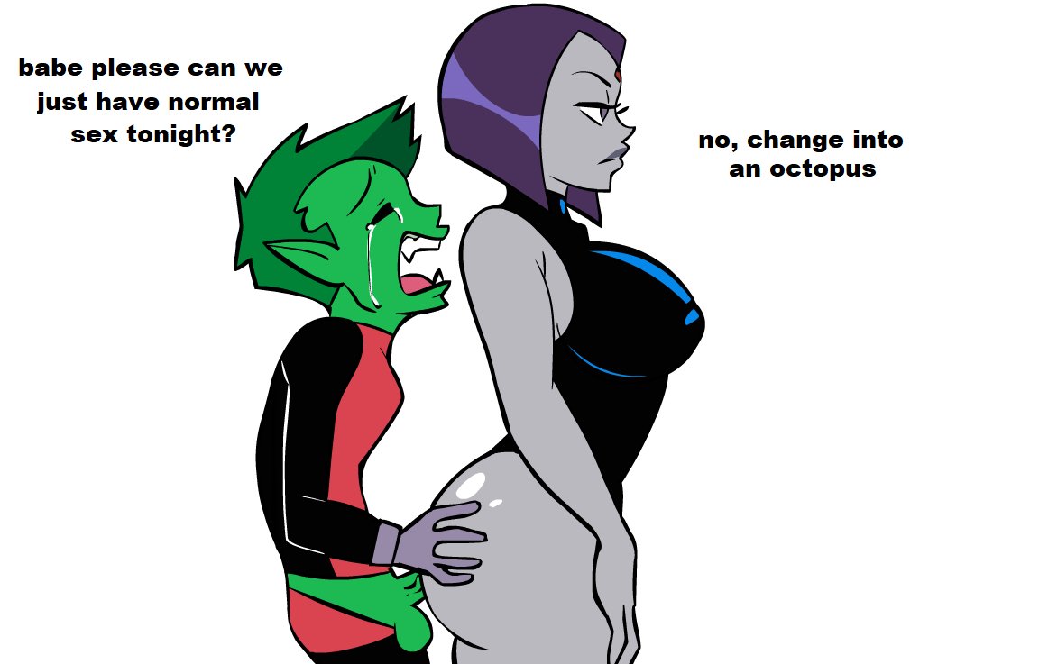 1boy 1girls ass bbrae beast_boy black_leotard closed_eyes colored_skin crying dc dc_comics divine_wine doggy_style emotionless female garfield_logan girl_crying_meme glassfish green_hair green_skin grey_skin larger_female leotard meme normal_sex open_mouth penis pointy_ears purple_hair rachel_roth raven_(dc) sex sex_from_behind shapeshifter size_difference smaller_male straight tears teen_titans tongue vaginal_penetration vampiranhya_(artist)