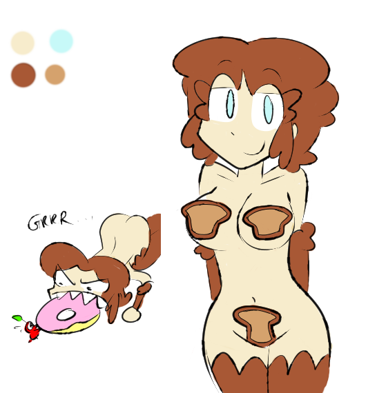 1girls anthro arms_behind_back armwear ass barely_clothed belly_button blue_eyes bread breadbug breasts brown_hair color color_edit cookiestar456 donut edit female flat_colors large_ass large_breasts nintendo pasties pikmin pikmin_(species) red_pikmin smug smug_face stockings toast white_skin