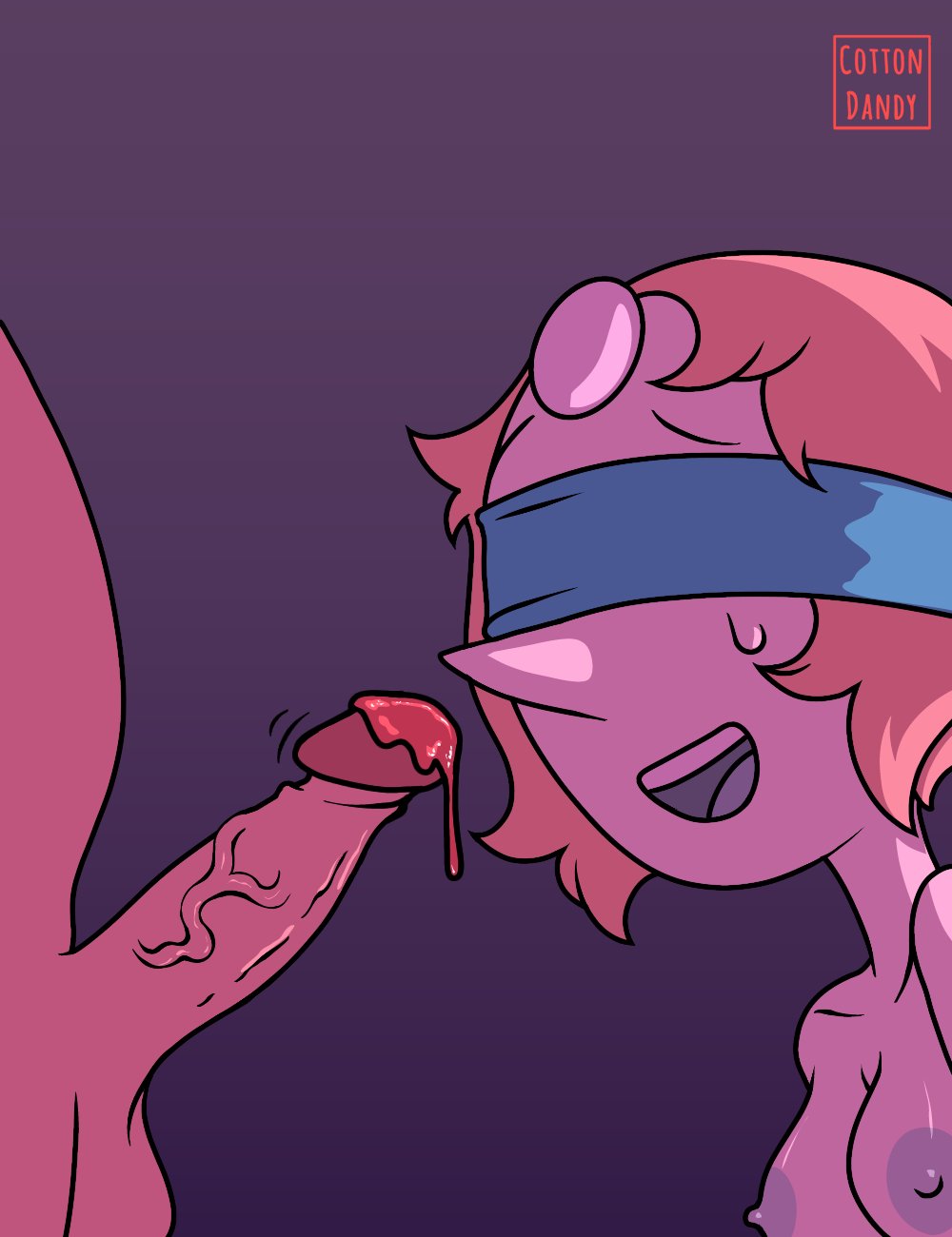1boy, 1girls, blindfold, cottndandy, cottondandy, erect penis, erection, female, gem (species), human, humanoid, male, pearl (steven universe), penis, steven universe