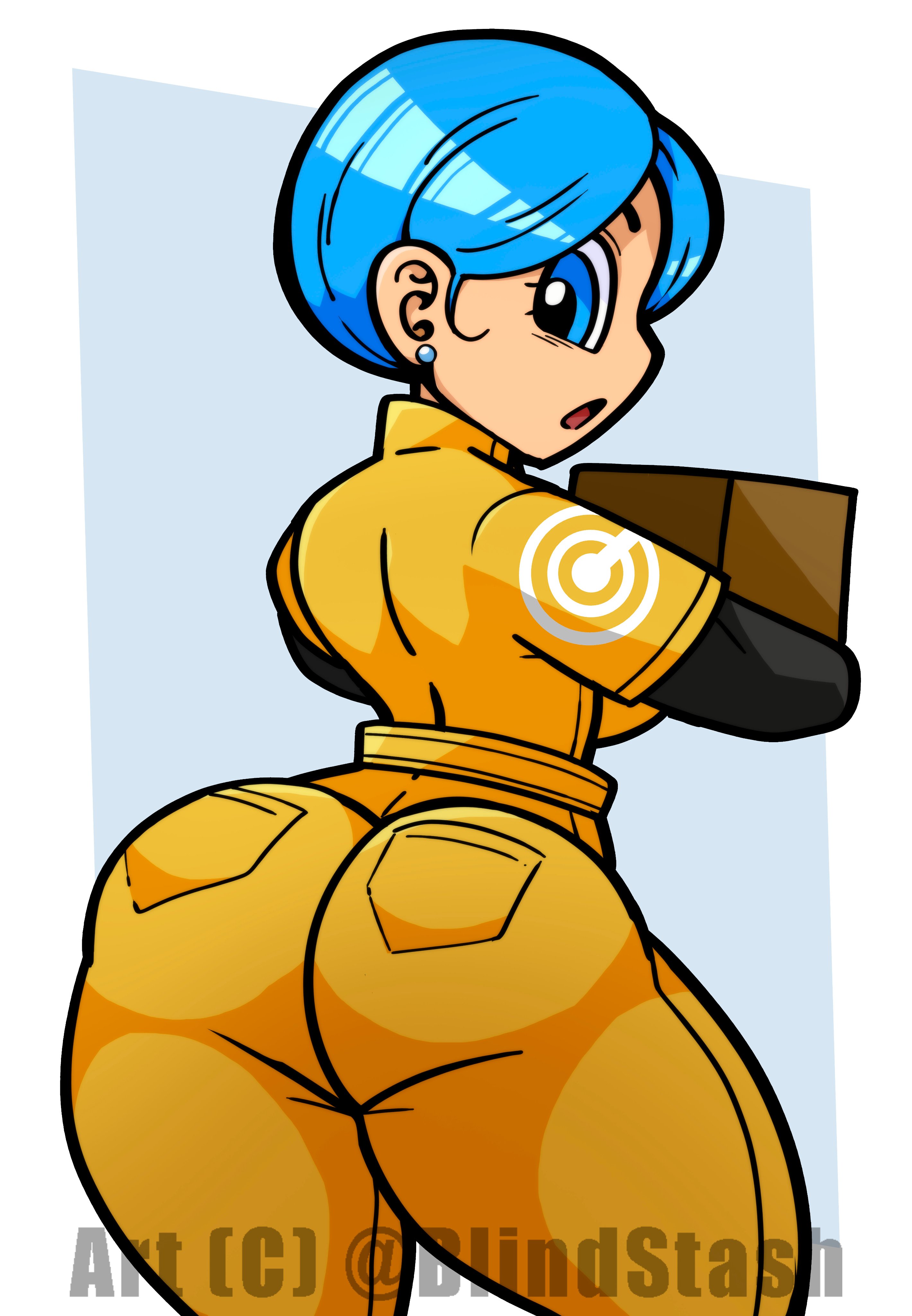1girls, ass, ass focus, big ass, blindstash, blue eyes, blue hair, bodysuit, bubble ass, bubble butt, bulma briefs, bulma briefs (dragon ball super superhero), dragon ball, dragon ball super, dragon ball super super hero, female, huge ass, jumpsuit, mature, mature female, milf, short hair, tagme