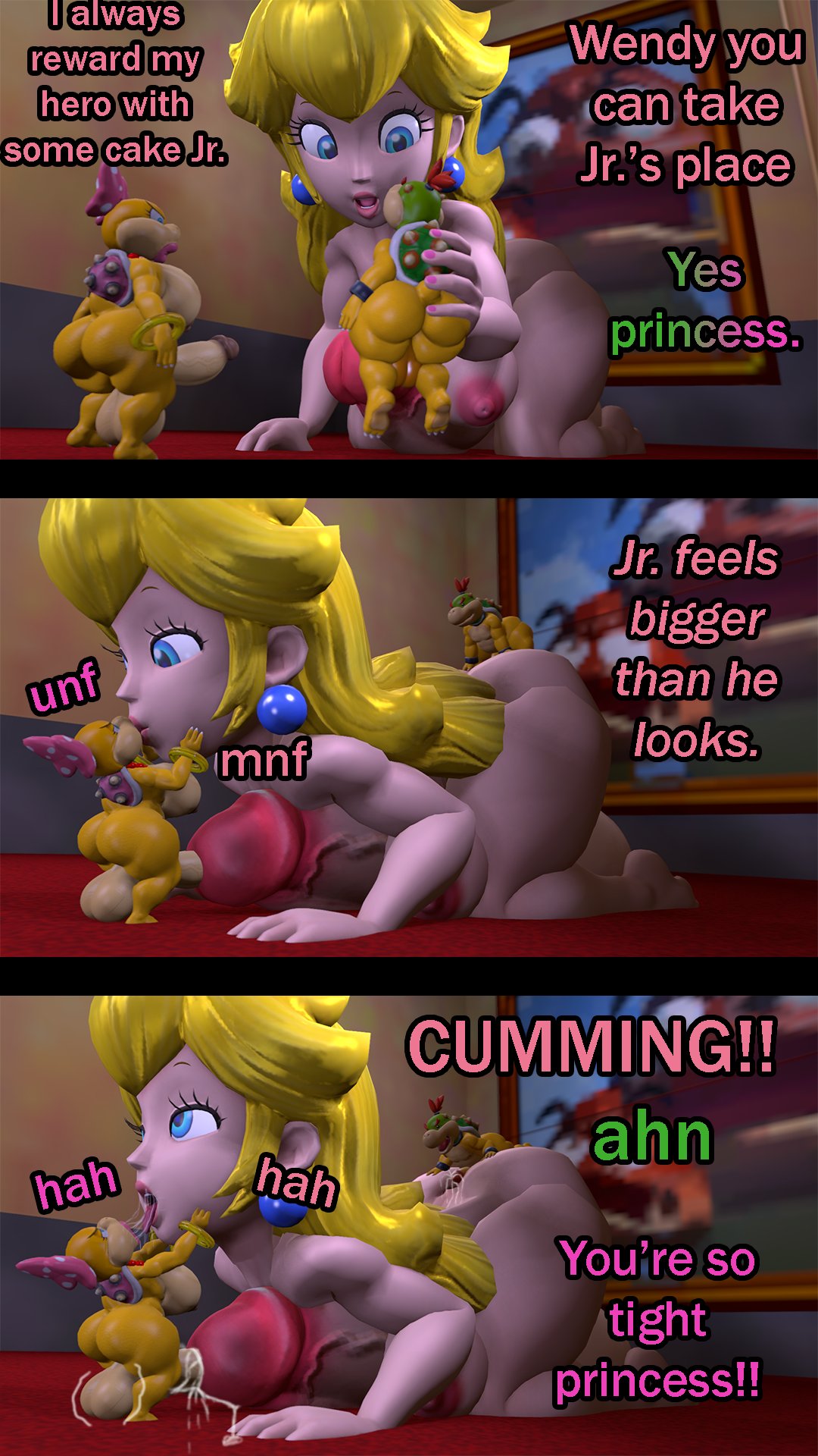 1boy 2futas 3d 3koma ahe_gao anthro big_ass big_breasts big_penis blonde_hair blue_eyes bowser_jr. completely_nude cum cum_announcement cum_in_penis cum_inside dialogue dick dickgirl dickgirl/male docking french_kiss futa_giantess futa_is_bigger futa_on_futa futa_with_male futanari giant_futanari giantess group group_sex kissing koopa koopaling macro_futa male male_on_futa mario_(series) micro micro_futa micro_male micro_on_ass micro_on_macro micro_penetrating_macro naked nintendo nude nude_futanari nude_male nutmansfm penis penis_in_penis princess_peach saliva saliva_string super_mario_64 super_mario_bros. tagme threesome urethral urethral_penetration wendy_o._koopa