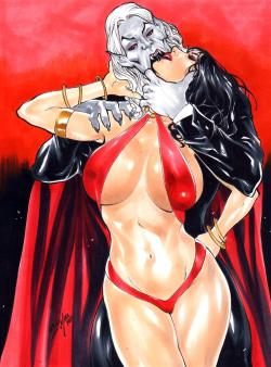 dynamite_comics ed_benes_studio hand_on_head iago_maia long_hair rings sling_bikini vampire vampire_girl vampirella