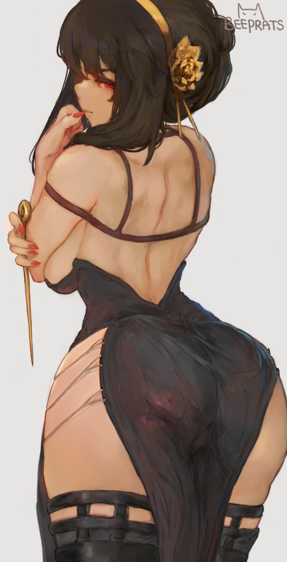 1girls, ass, assassin, beeprats, big ass, female, spy x family, stiletto (weapon), tagme, thorn princess, yor briar, yor forger