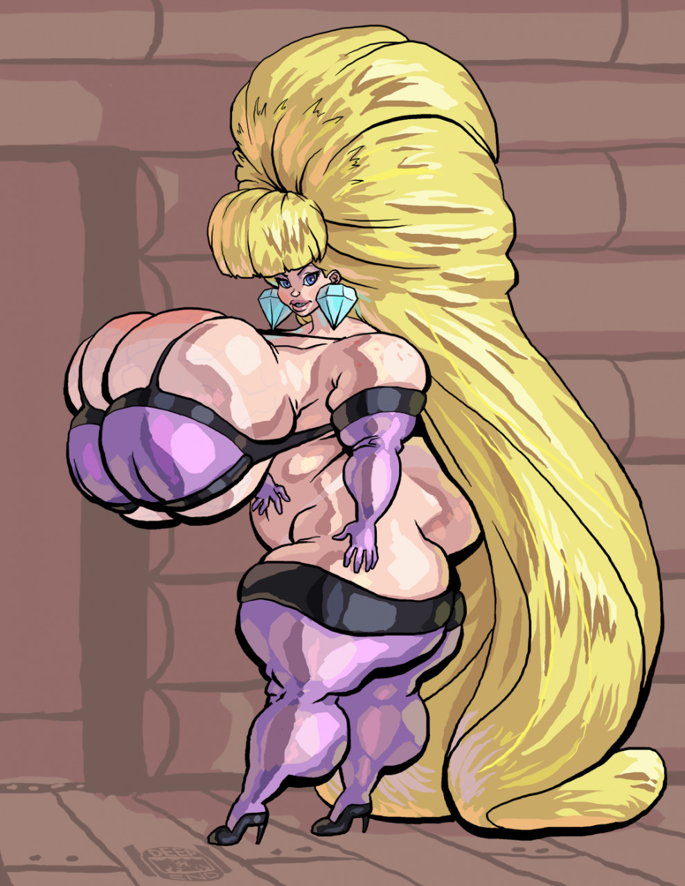 1girls absurdly_long_hair alternate_body_type alternate_breast_size ass bangs beach beehive_hairdo big_hair bimbo blonde_hair blunt_bangs bouffant bra breasts diamond_(gemstone) disney disney_channel disney_xd earrings elbow_gloves eyeshadow female gigantic_breasts gloves gravity_falls high_heels huge_ass hyper_breasts hyper_hair inside large_ass lips pacifica_northwest rough_sketch ryujinkakka smile smooth_skin solo thick_thighs thighhighs undersized_clothes very_long_hair