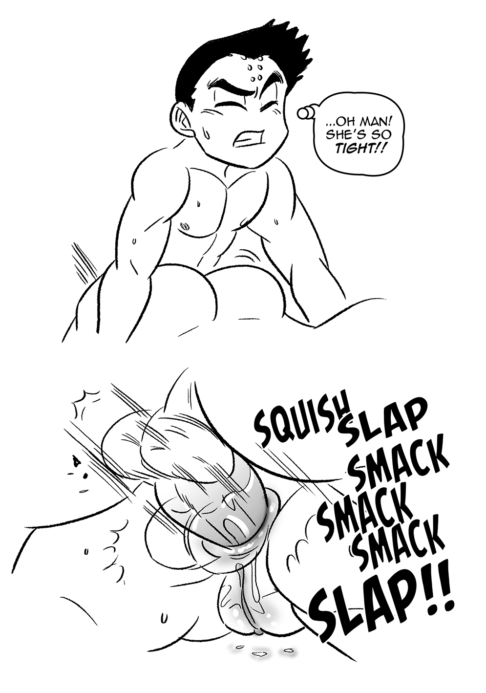 1boy, 1girls, anal, anal penetration, anal sex, ass, balls, balls deep, big ass, big balls, big penis, dragon ball, female, funsexydragonball, husband and wife, krillin, kuririn, male, penis, prone bone, pussy, pussy juice drip, sex, smaller male, sound effects, straight