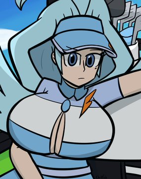 1girls alternate_breast_size big_breasts blue_eyes blue_hair breast_expansion breasts cap chillfab clothed_female clothing covered_breasts eye_contact female giant_breasts golf golf_club kahili_(pokemon) large_breasts long_hair looking_at_viewer pokemon revealing_clothes solo tagme