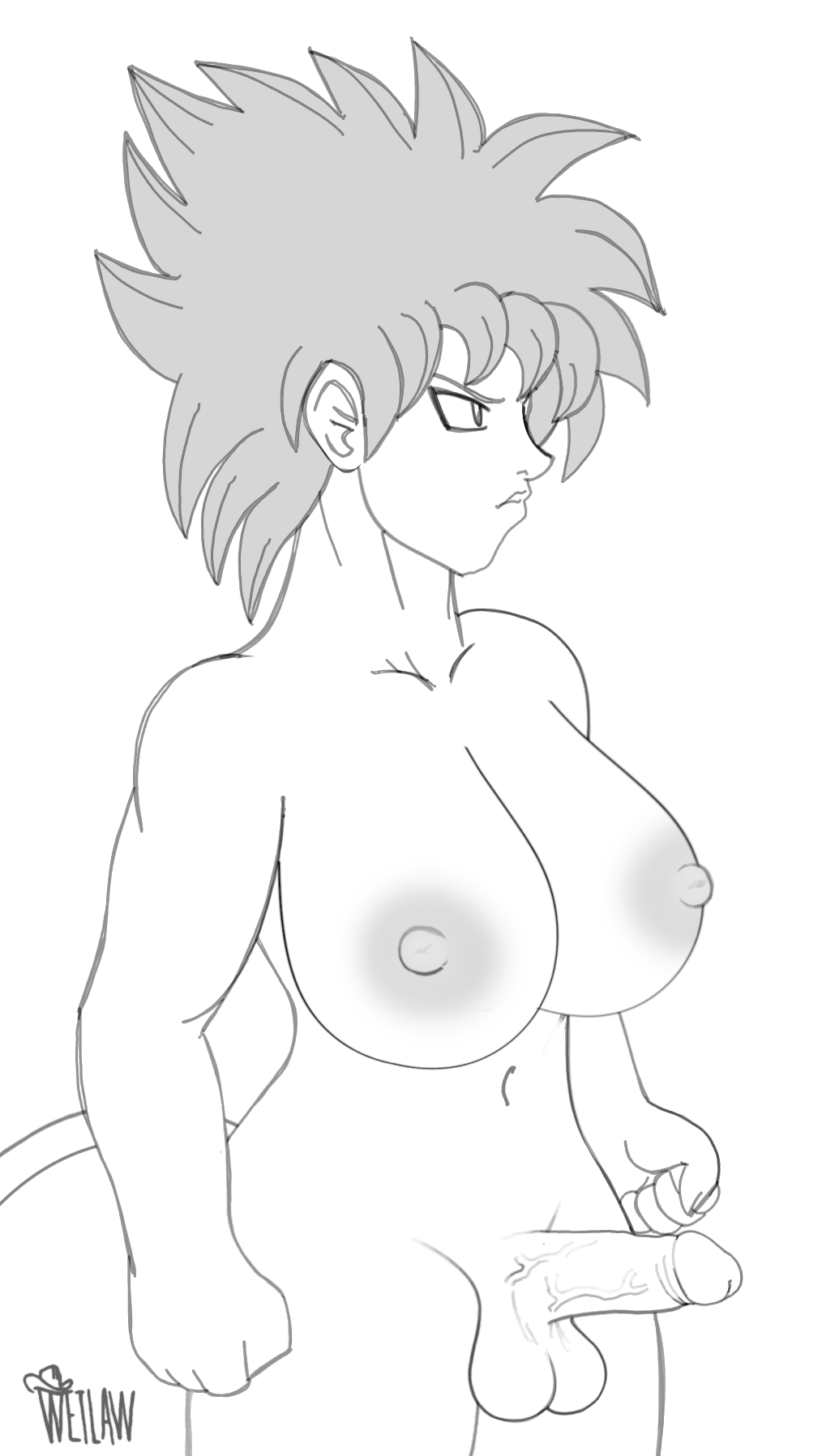 1futa areolae balls belly_button big_balls big_breasts breasts curvy dragon_ball dragon_ball_xenoverse erect_futa erection exposed_shoulders female_saiyan female_solo futa_only futanari hip_focus hips human large_breasts large_penis light-skinned_futanari light_skin line_art long_hair nipples nude penis saiyan self_upload serious_look solo solo_female spiky_hair standing super_saiyan super_saiyan_blue super_saiyan_rose thick_legs thick_thighs thighs veiny_penis watermark wetlaw wide_hips