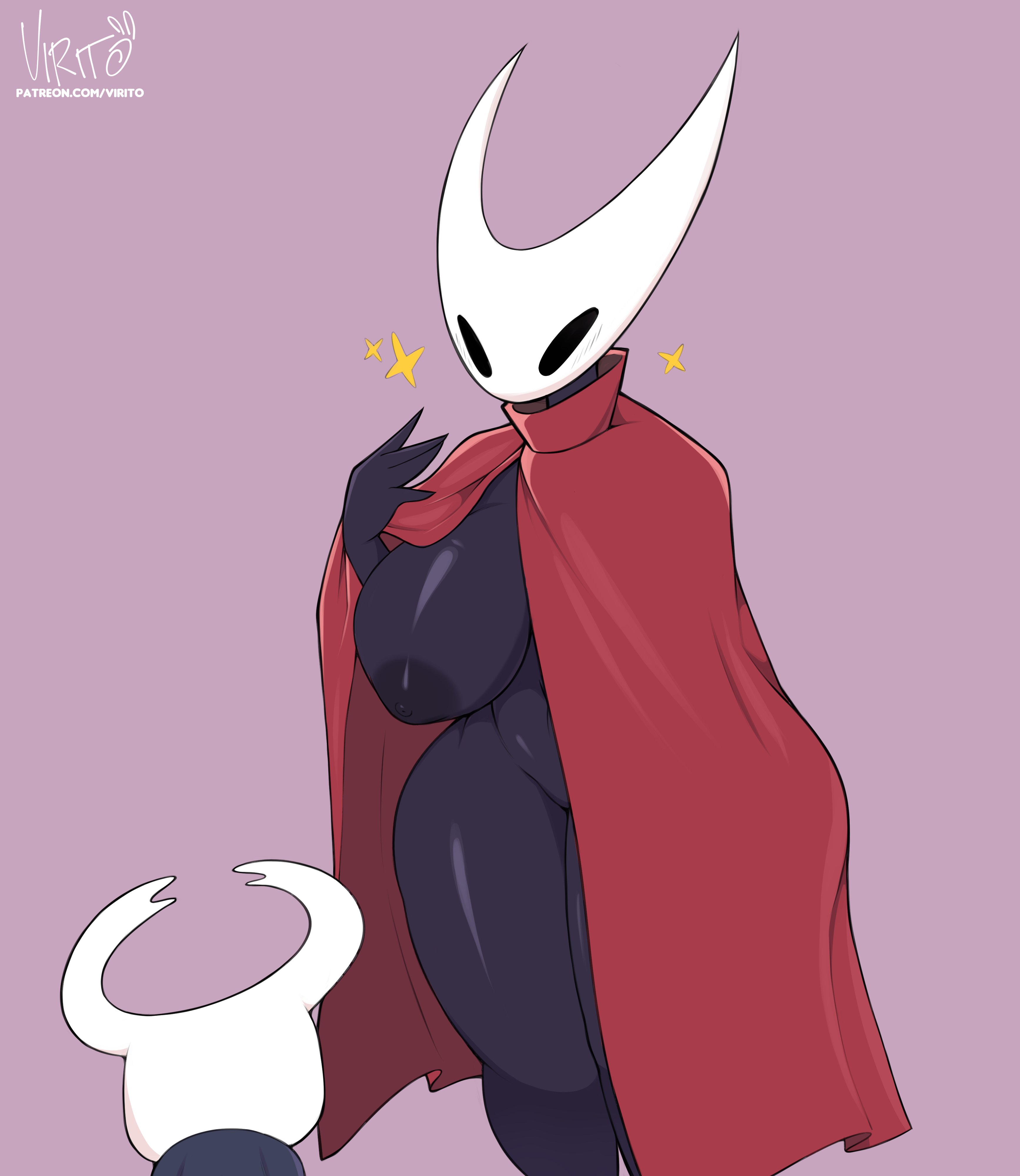 big breasts, breasts, cape, cloak, female, hollow knight, hornet (hollow knight), red cape, tagme, virito