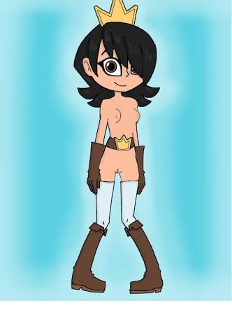 1girls, belt, black hair, boots, breasts, clash (series), clash royale, crown, female, female focus, female only, functionally nude, functionally nude female, gloves, looking at viewer, lowres, makeup, princess (clash royale), pussy, small breasts, smile, smiling, smiling at viewer, solo, solo female, supercell, tagme, thigh highs, thighhighs, tights