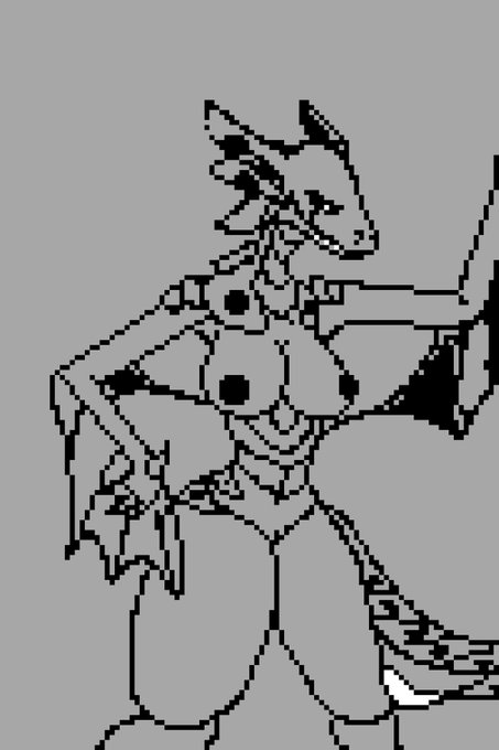 anthro bakugan bakugan_battle_brawlers dragon female oversized_breasts pixel pixel_art scalie wavern wyvern