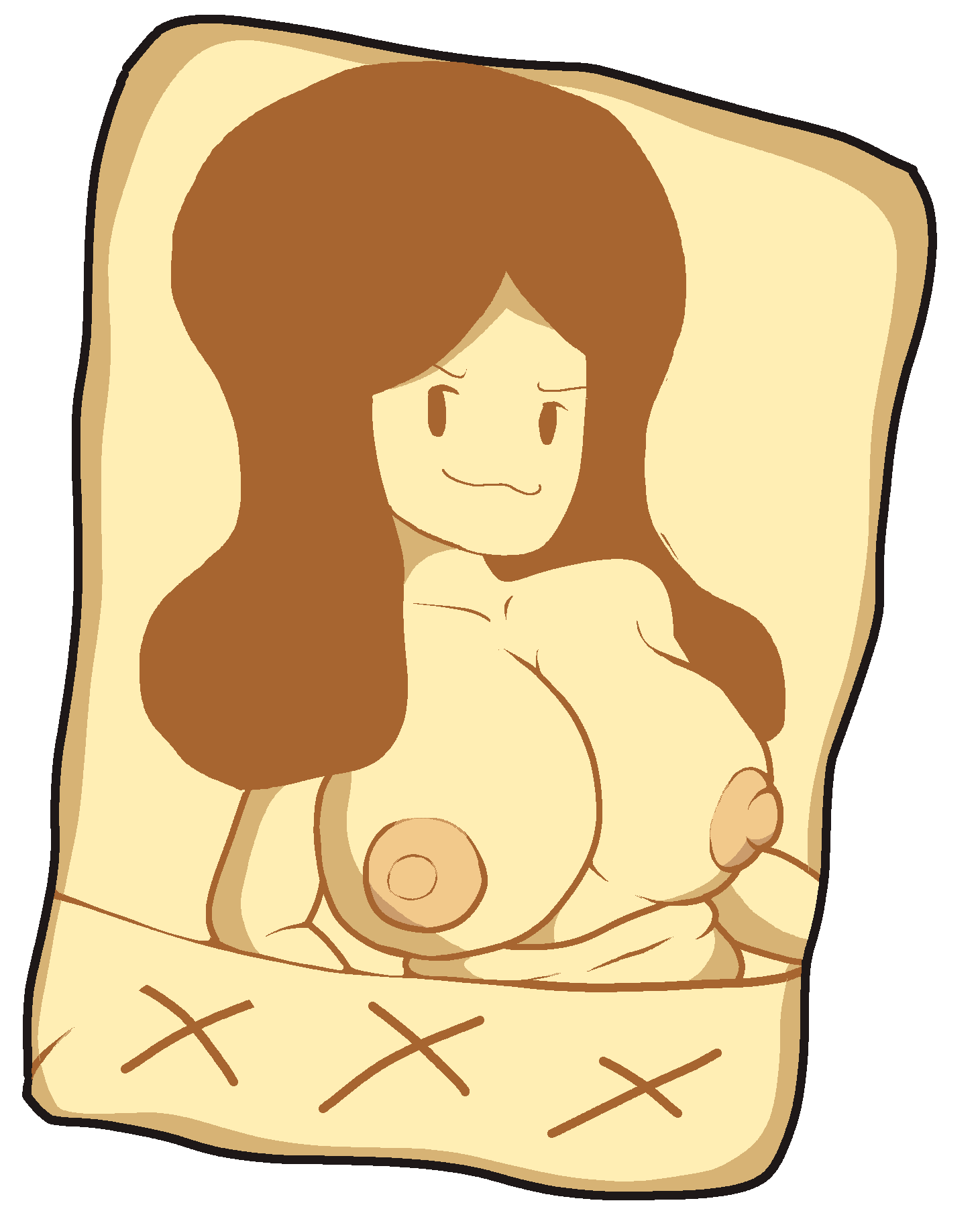 big_breasts big_hair black_hair breasts breasts_out breasts_outside brown_nipples buddy_armstrong dumplis_(artist) lisa_(series) lisa_the_joyful lisa_the_painful long_hair mob_face nipples no_bra poster smug smug_expression smug_face smug_smile wanted_poster