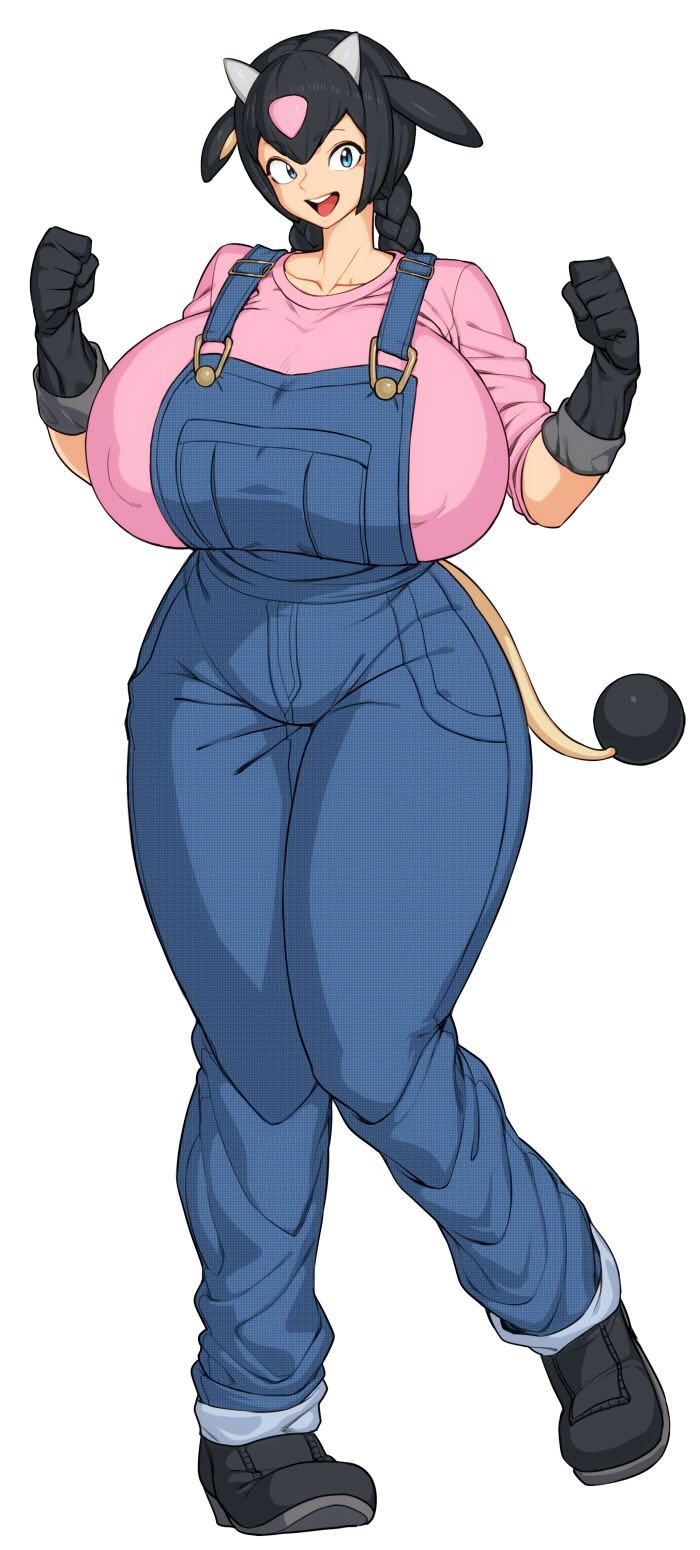 gijinka huge_breasts miltank personification pokémon_(species) pokemon spacezin