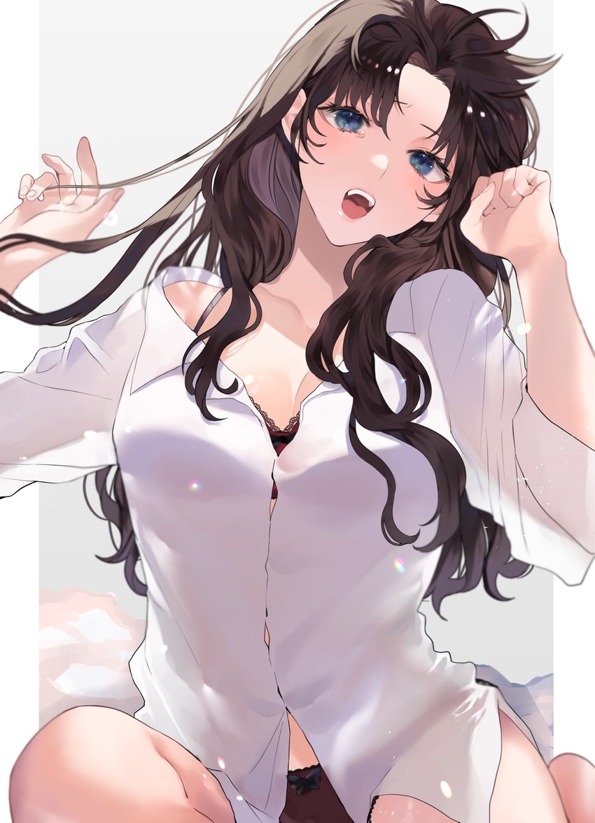 fate (series), fate/stay night, female, half-dressed, tagme, tohsaka rin