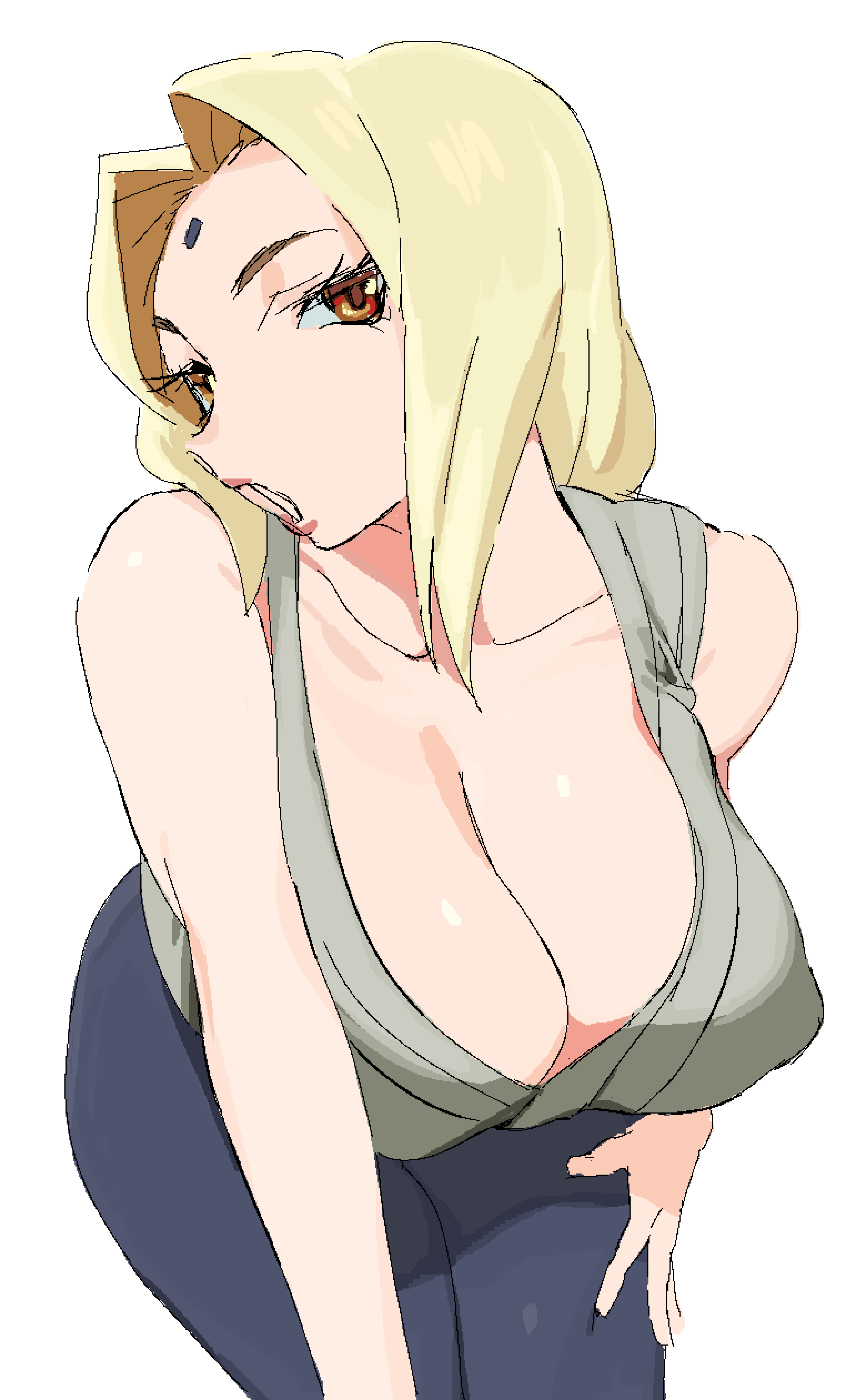 1girls, big breasts, breasts, female, female only, leaning forward, naruto, naruto (series), solo, tagme, tsunade, whoopsatro