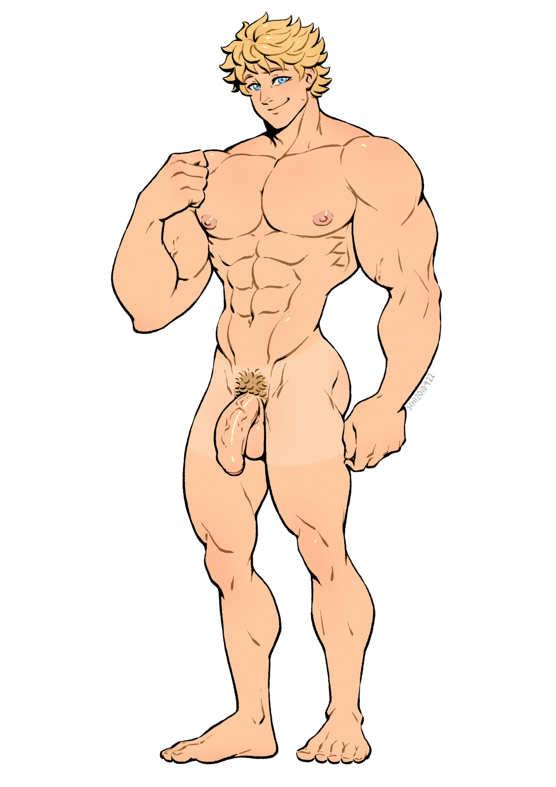 blonde hair, dilftown, flaccid, flaccid penis, foreskin, male, male only, muscles, muscular, muscular male, nude, partially retracted foreskin, penis, retracted foreskin, schizoid, solo, solo male, tanline, teenage male, twitter user oc, uncircumcised, uncut, veiny penis, will shotwell