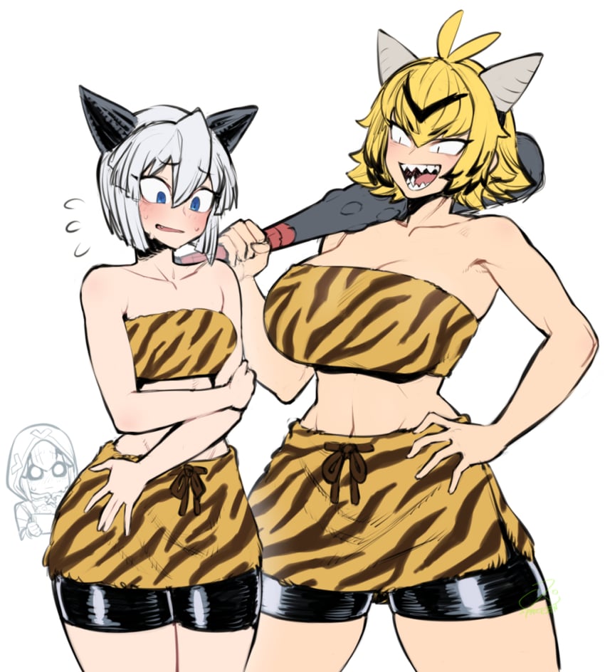 armpits bare_shoulders big_breasts breasts cryogonal electabuzz female female_only gijinka glalie hips human human_only large_breasts personification pokemon spacezin thick thick_thighs thighs wide_hips