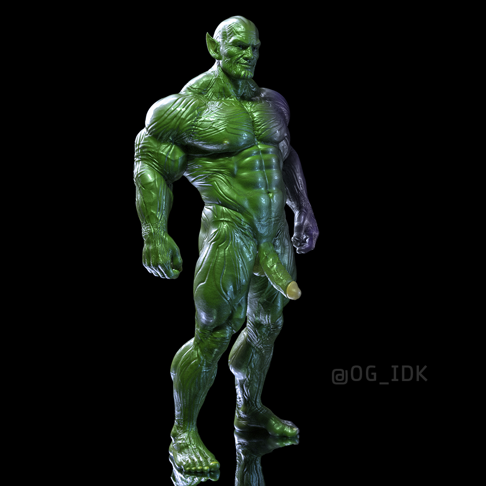 1:1 1boy alien biceps genitals green-skinned_male green_body green_skin humanoid humanoid_genitalia humanoid_penis humanoid_pointy_ears male male_only marvel muscular muscular_male nipples nude nude_male og_idk pecs penis skrull solo thegreenfoot