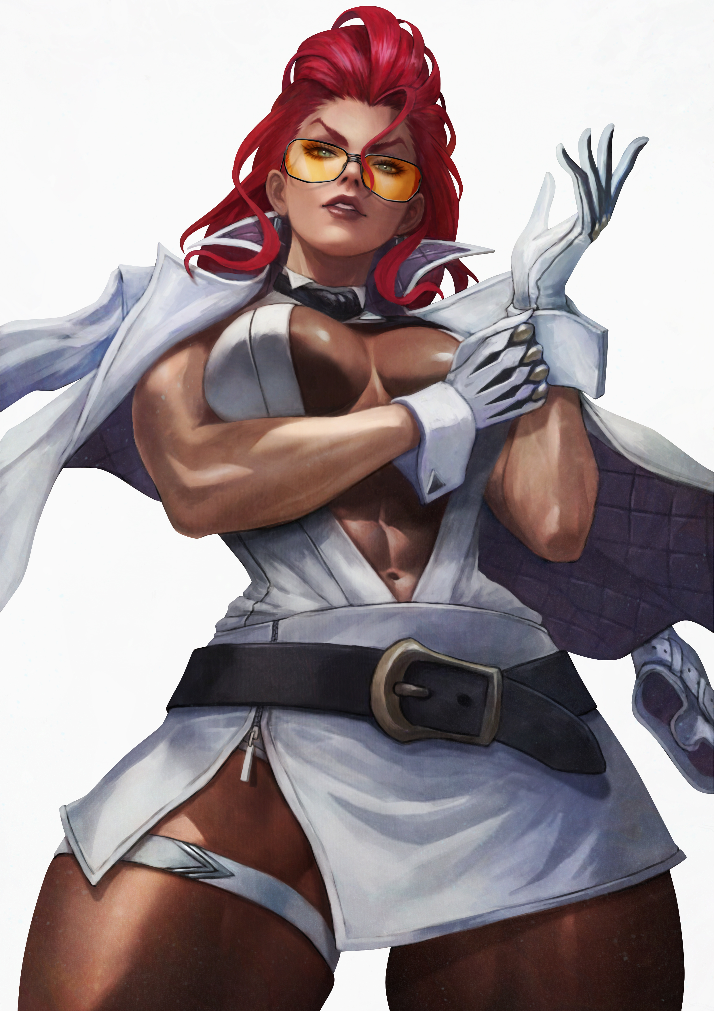 1girls, abs, athletic female, big breasts, breasts, capcom, crimson viper, female, female only, milf, monorirogue, red eyes, street fighter, street fighter 6, thick thighs, tinted eyewear, toned female