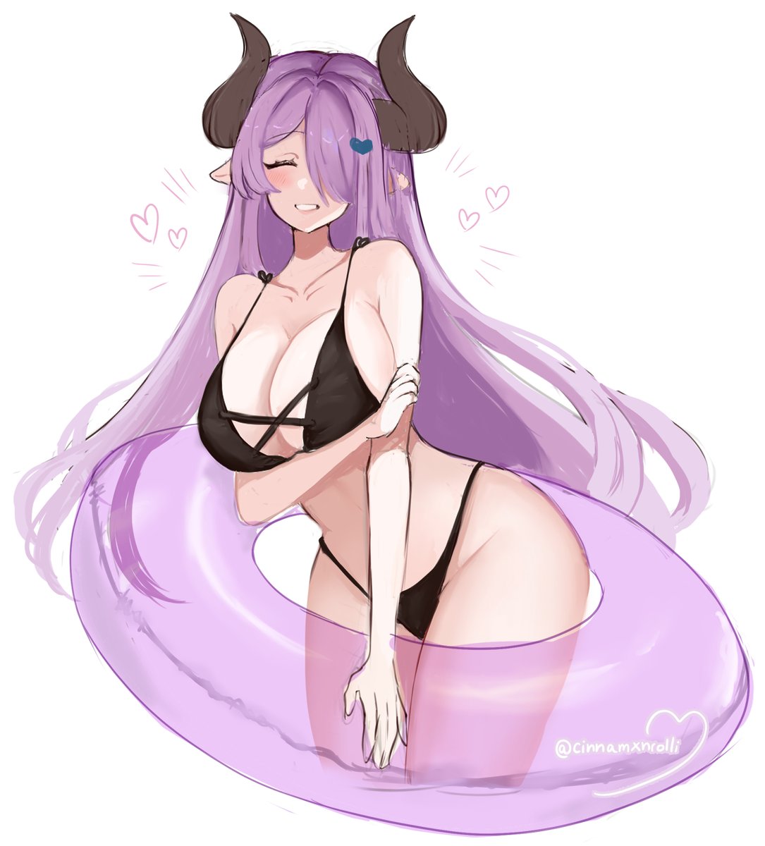 1girls big_breasts bikini female purple_hair solo solo_female