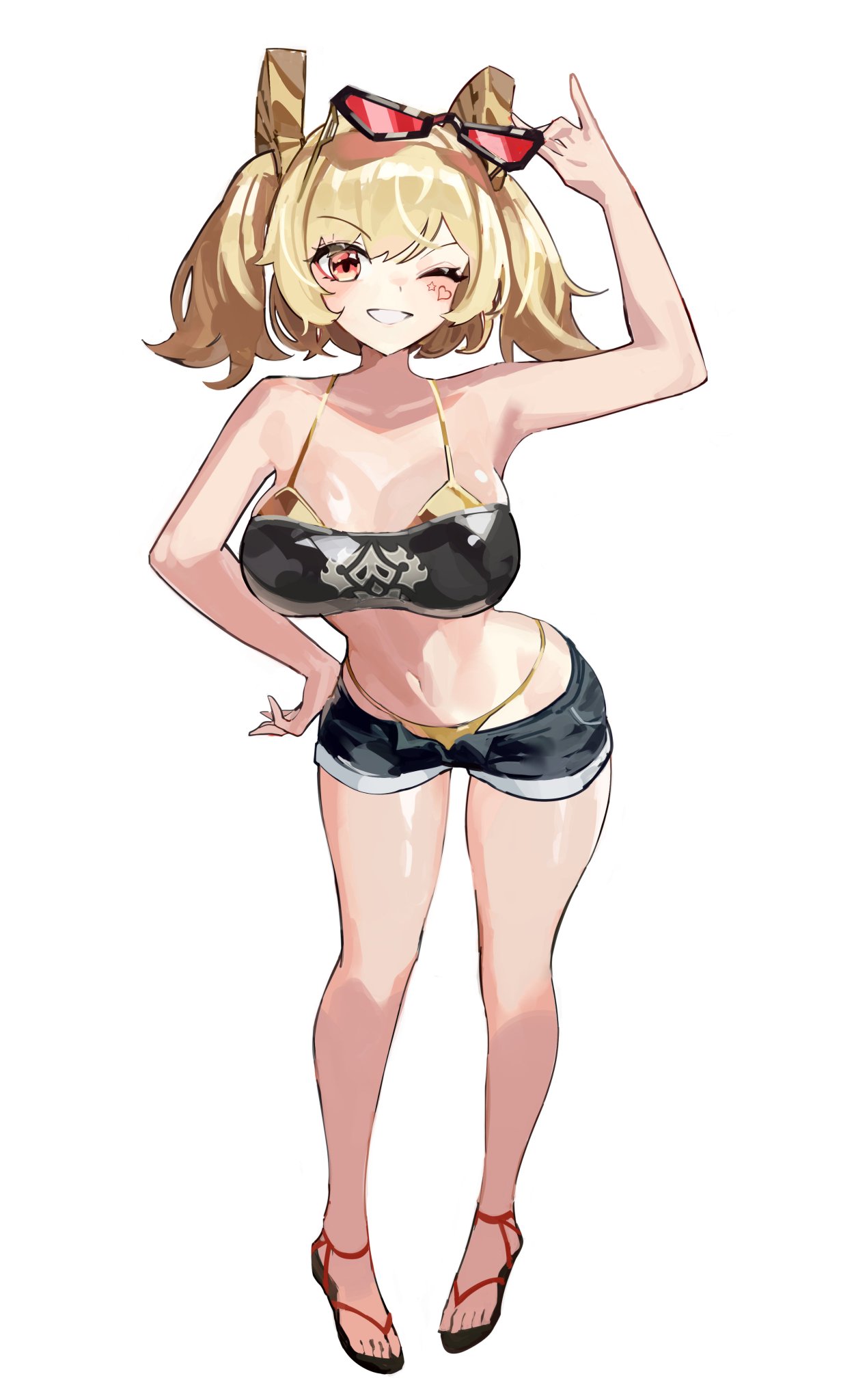1girls, big breasts, breasts, burnice white, female, solo, solo female, zenless zone zero