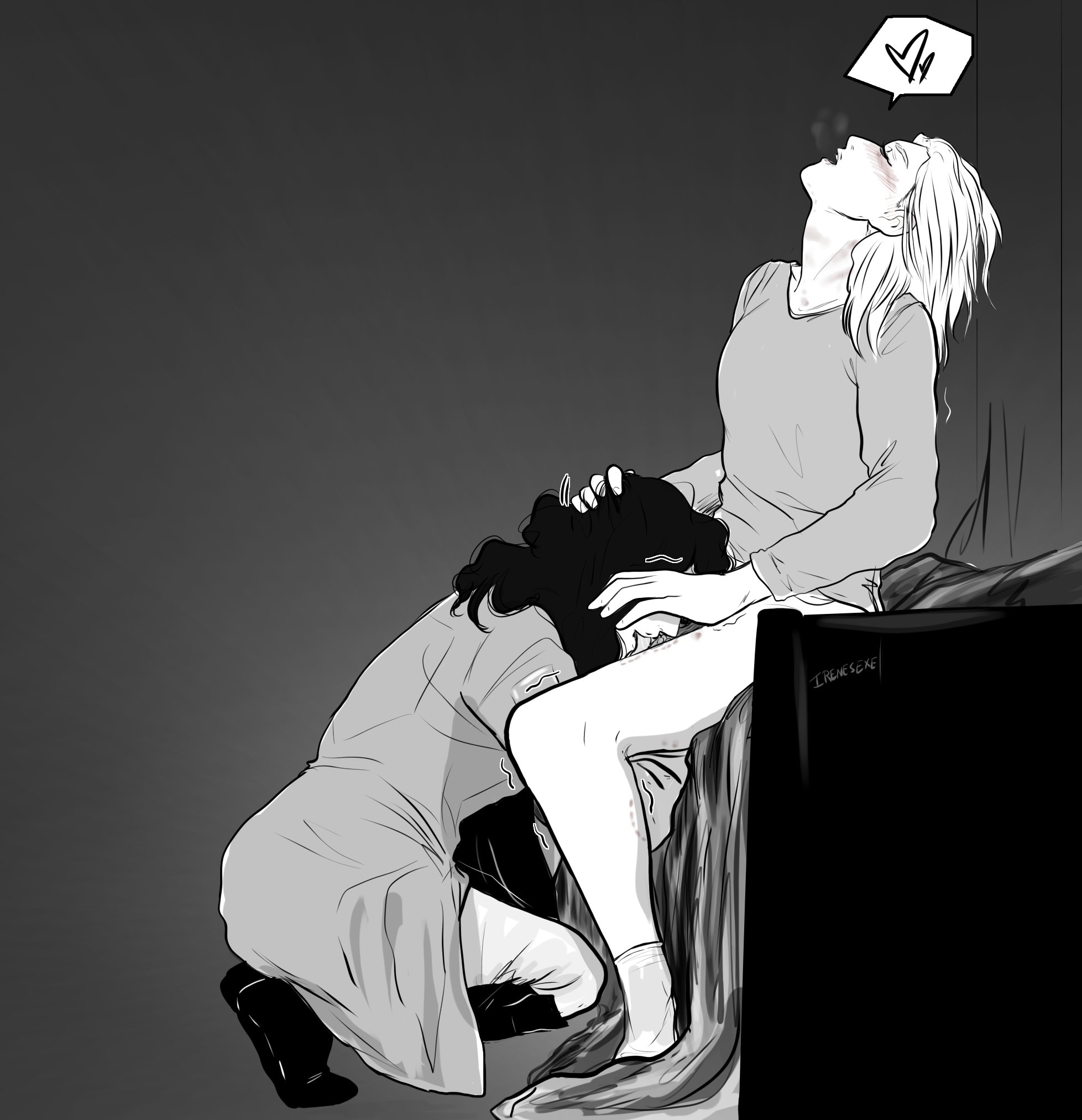 2girls, annie leonhardt, attack on titan, black hair, black-haired female, blonde, blonde female, blonde hair, blonde-haired female, blush, cunnilingus, eating pussy, female, fingering, fingering partner, fingering pussy, irenesexe, pieck finger, pussy, shingeki no kyojin, tagme, yuri