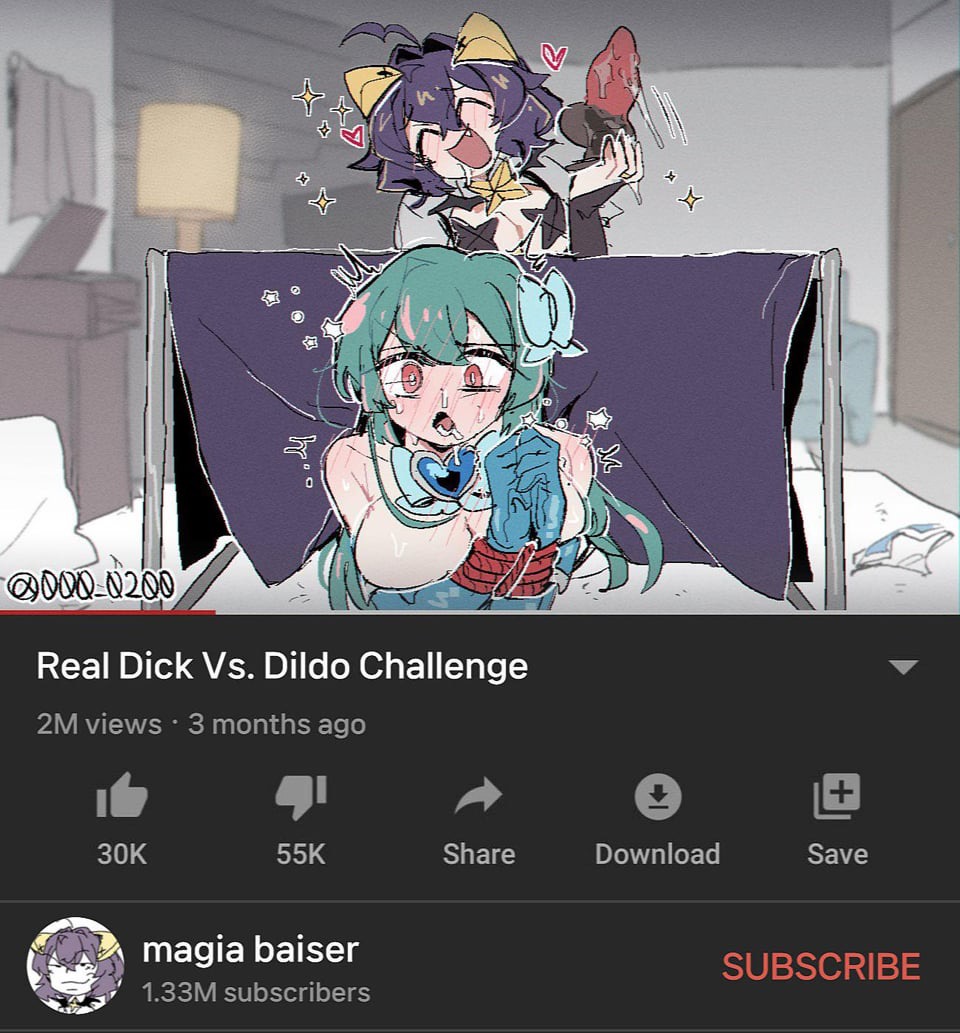 000 0200, an sin, bondage, english text, female, futanari, hiiragi utena, implied futa, implied sex, intersex, lesbian, magia azul, magia baiser, magical girl, mahou shoujo ni akogarete, minakami sayo, pasties, star pasties, youtube, yuri