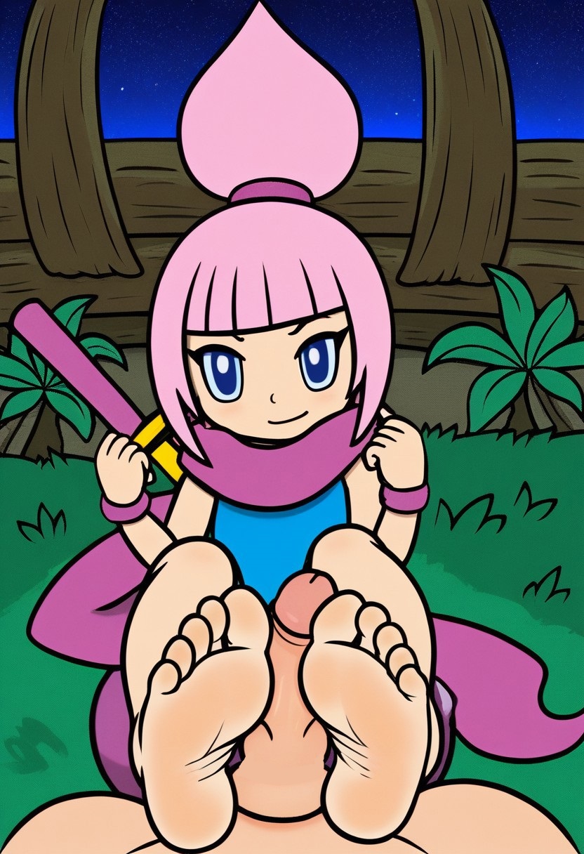 ai_generated feet foot_fetish foot_play footjob happy kat_(warioware) nintendo pov uncensored wario_(series) warioware