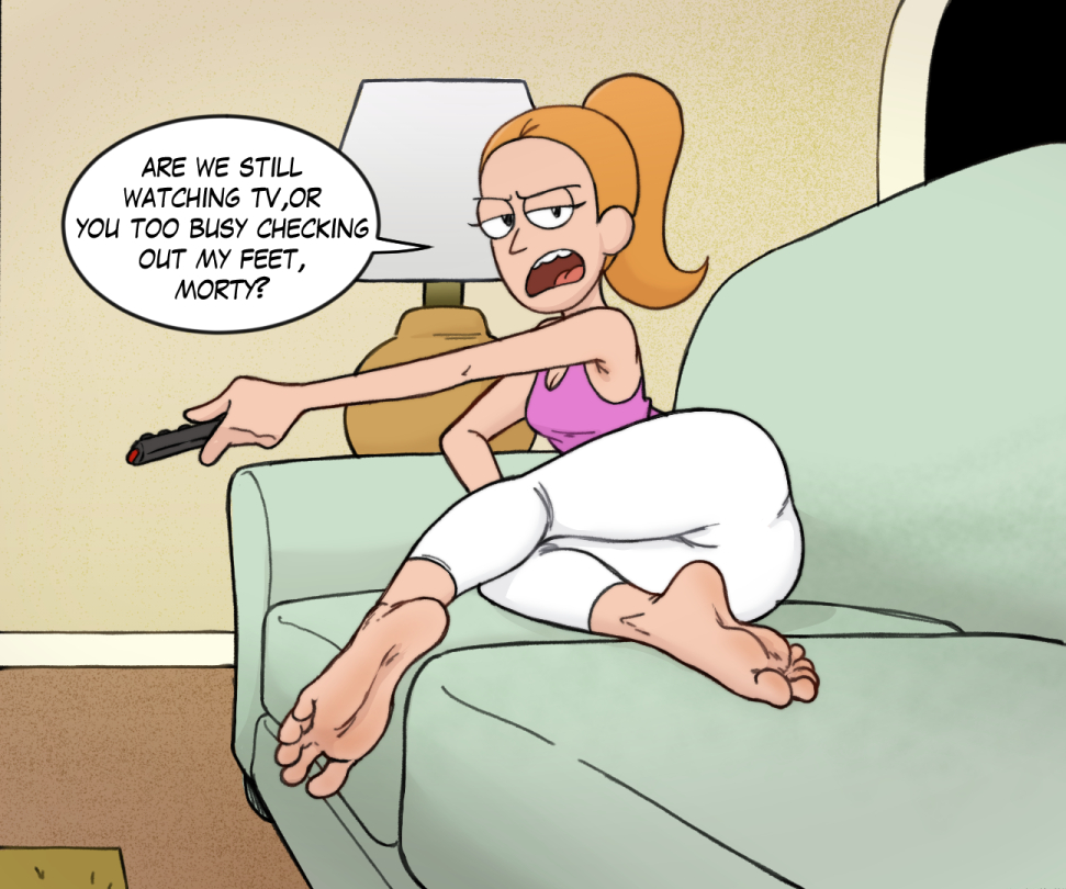 adult swim, ass, ass focus, capri pants, feet, feet focus, female, female focus, female only, foot fetish, foot focus, mannysdirt, rick and morty, solo, solo female, summer smith