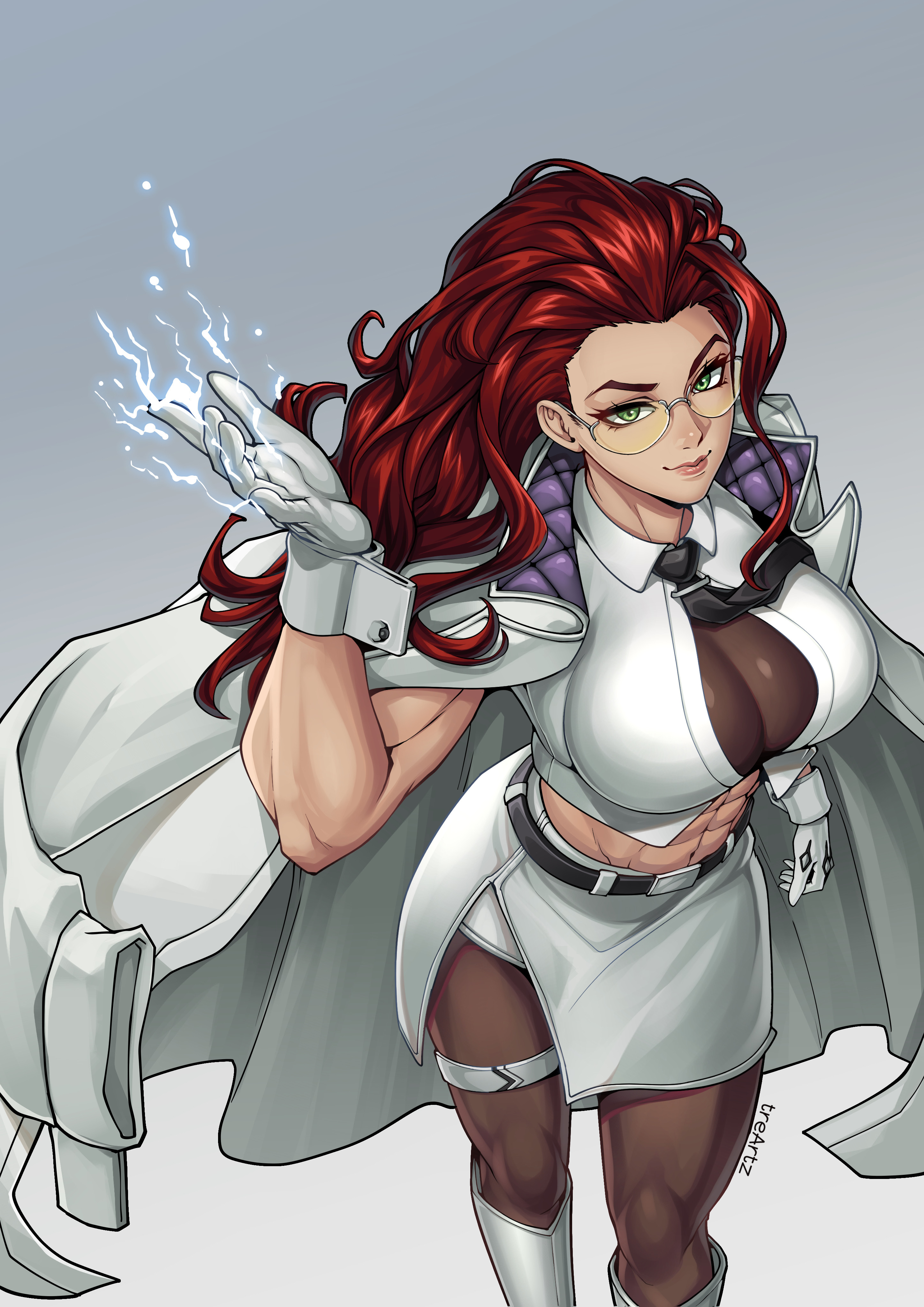 abs, athletic female, big breasts, breasts, capcom, crimson viper, female, milf, muscular, muscular arms, muscular female, muscular thighs, street fighter, street fighter 6, thick thighs, thotlerrr, tinted eyewear, toned female, treartz