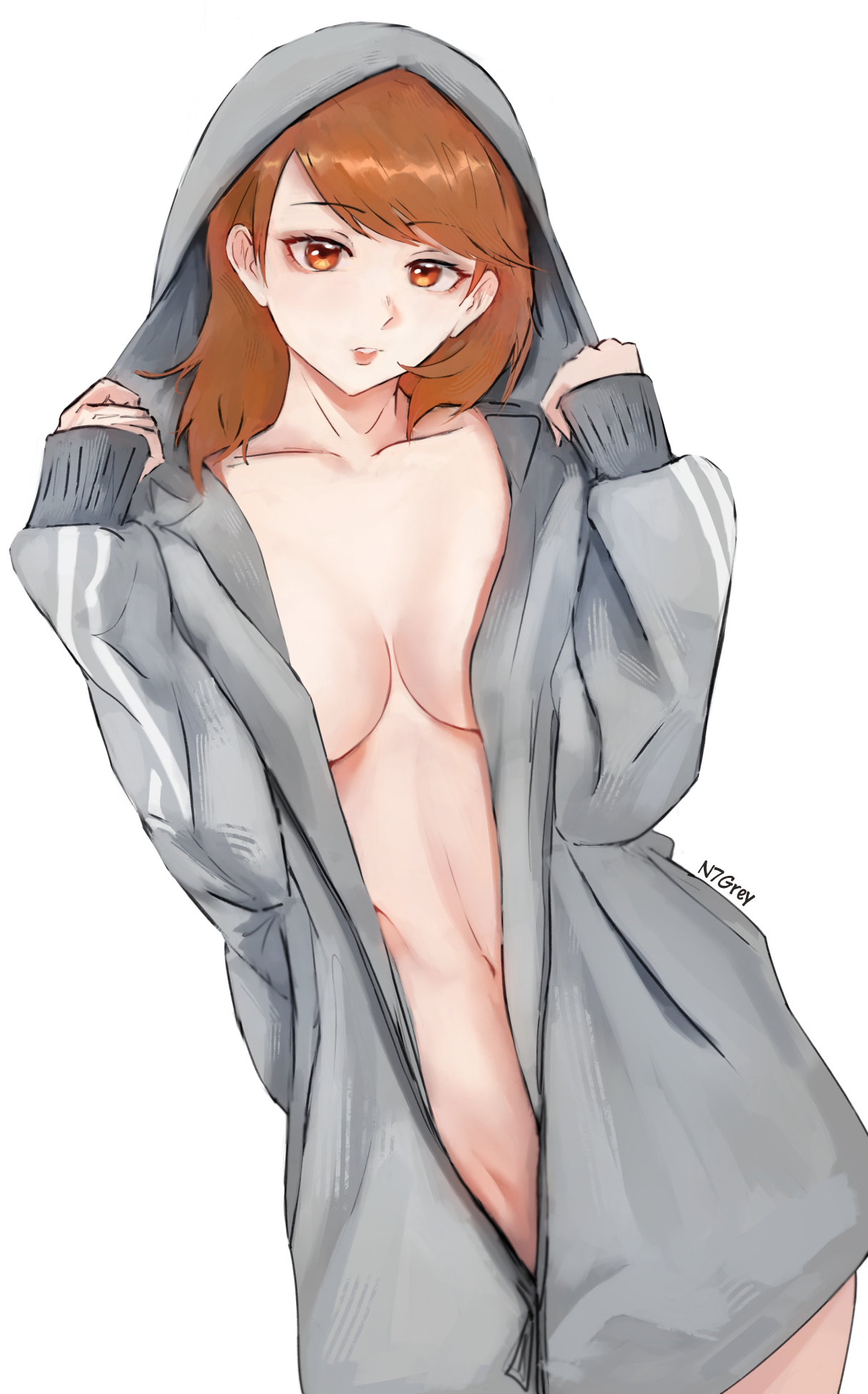 brown eyes, female, n7grey, persona, persona 3, red hair, shorts, sunglasses on head, tagme, yukari takeba