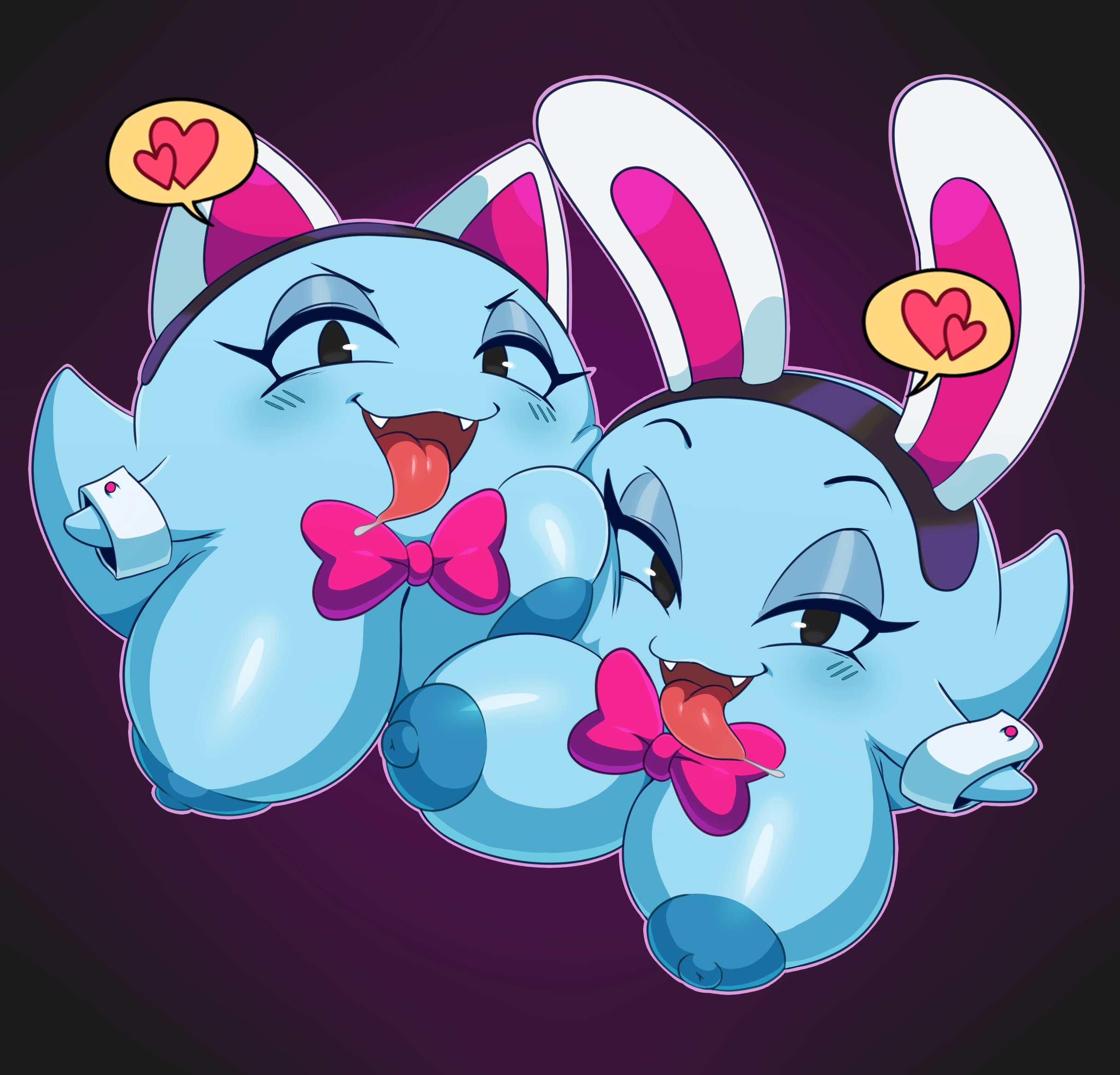 :3, 2022, 2girls, areola, ball with boobs, big breasts, blush, bodily fluids, boo (mario), bow tie, breasts, duo, fangs, female, female only, ghost, half-closed eyes, heart, hi res, lahla, love, mario (series), narrowed eyes, nintendo, nipples, no humans, open mouth, paper mario, peeka, saliva, sibling, sister, sisters, spirit, sssonic2, teeth, tongue, tongue out, twins, video games