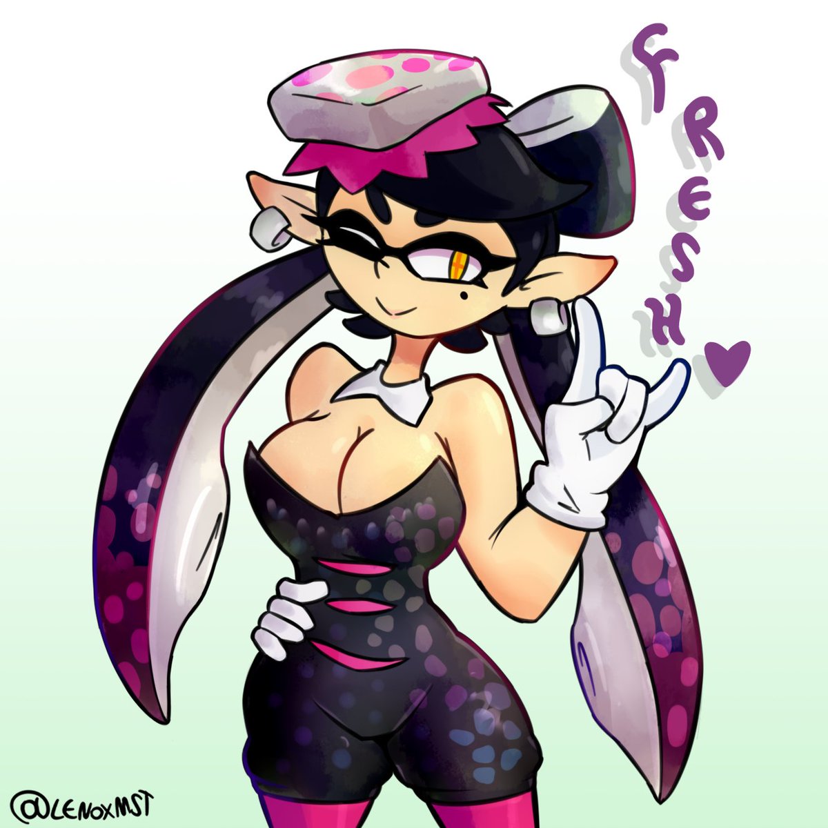 callie_(splatoon) inkling lenoxmst smooth_skin splatoon tagme wink